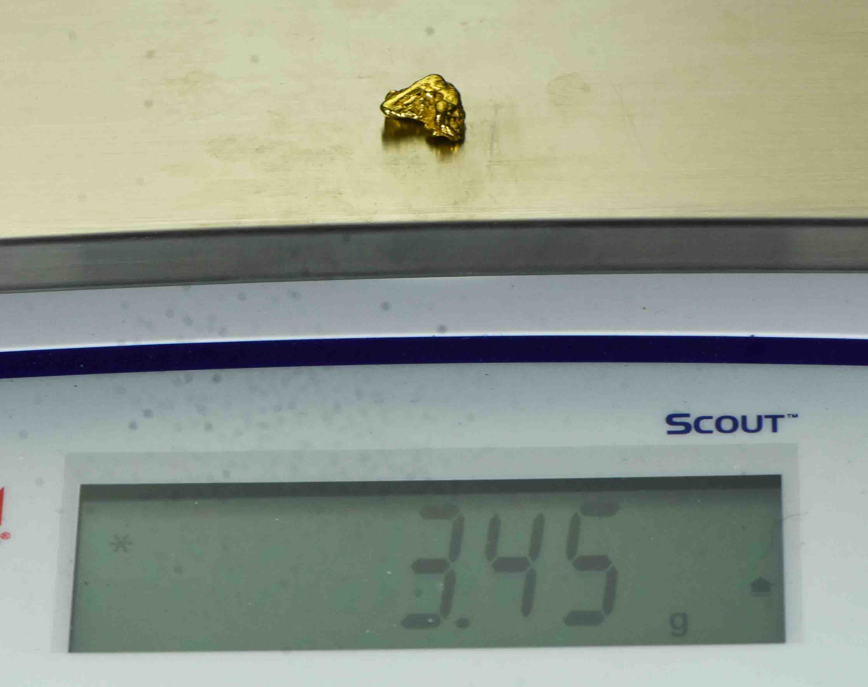 #193 Alaskan BC Natural Gold Nugget 3.45 Grams Genuine