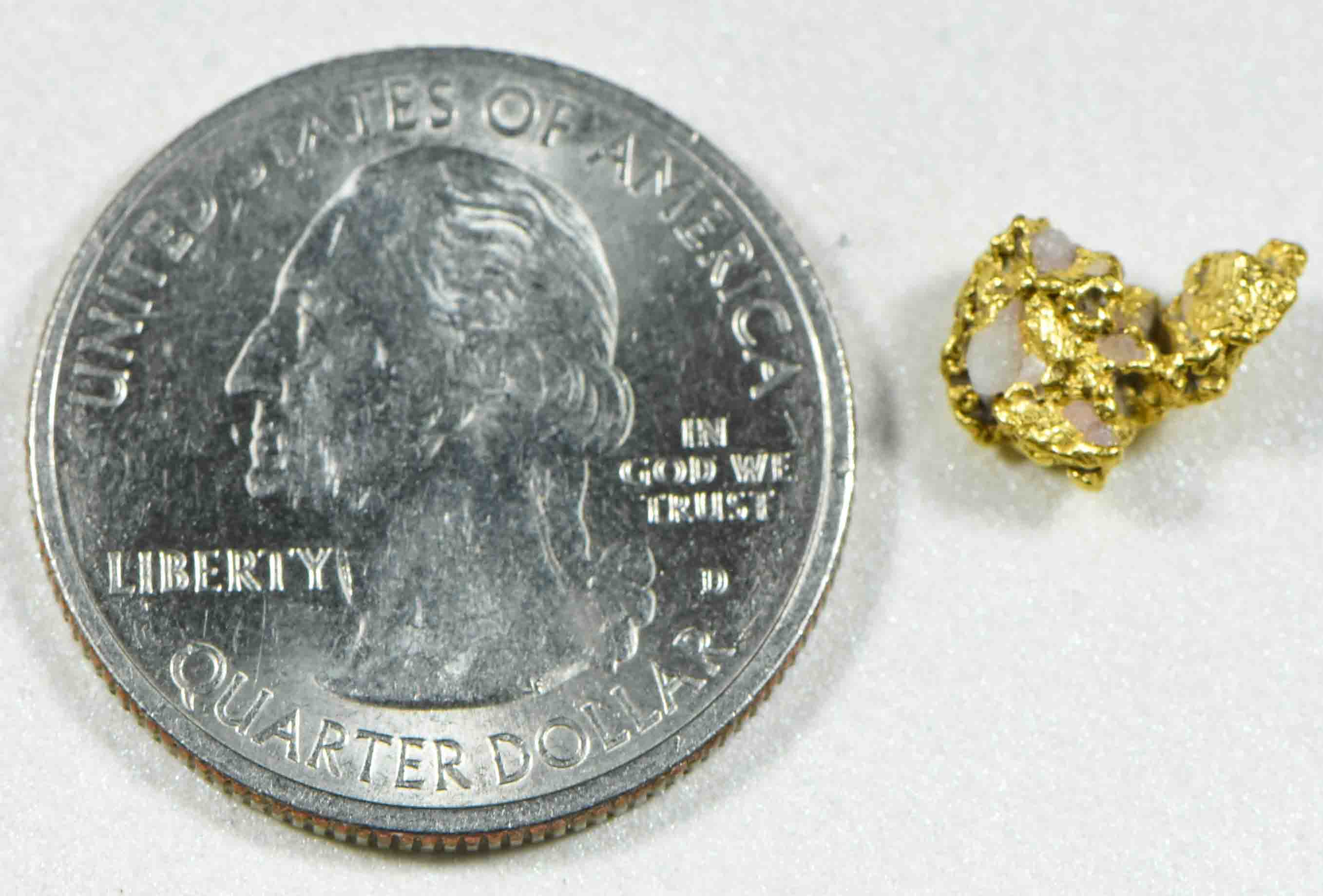 #11 Australian Natural Gold Nugget With Quartz Weighs 1.57 Grams