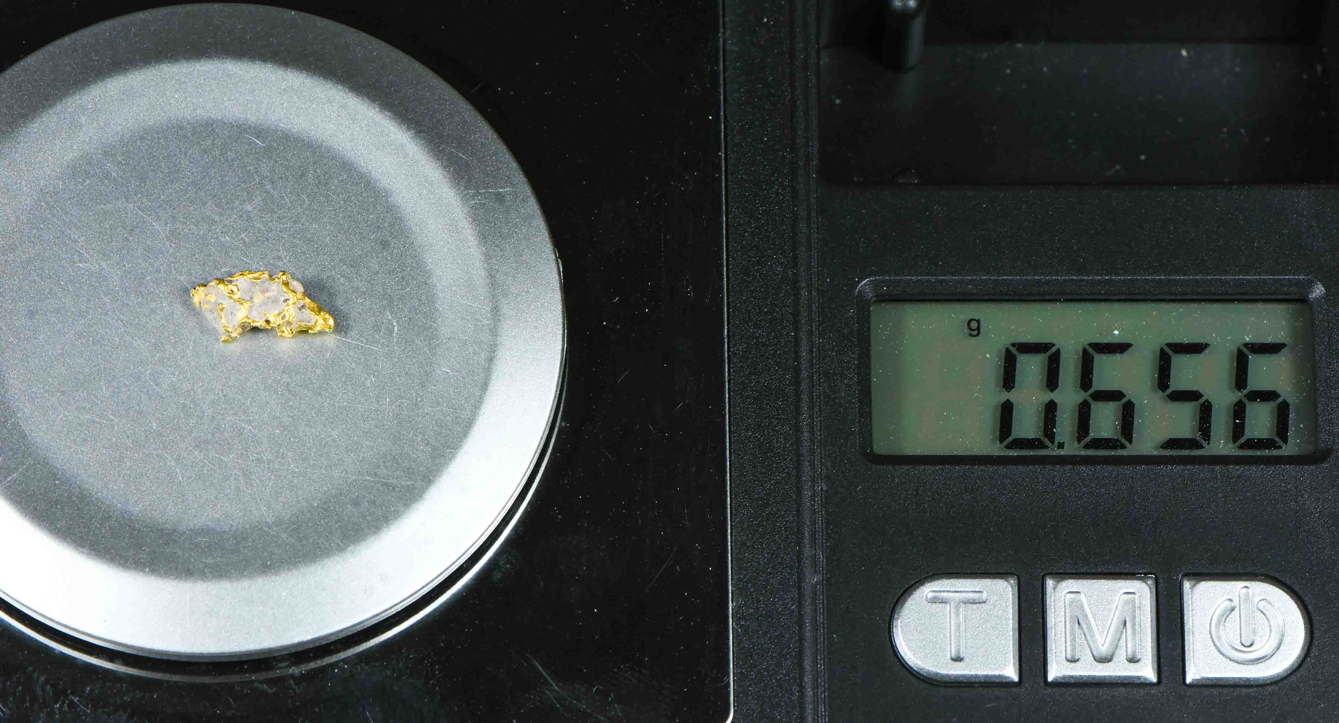 #13 Australian Natural Gold Nugget With Quartz Weighs .65 Grams
