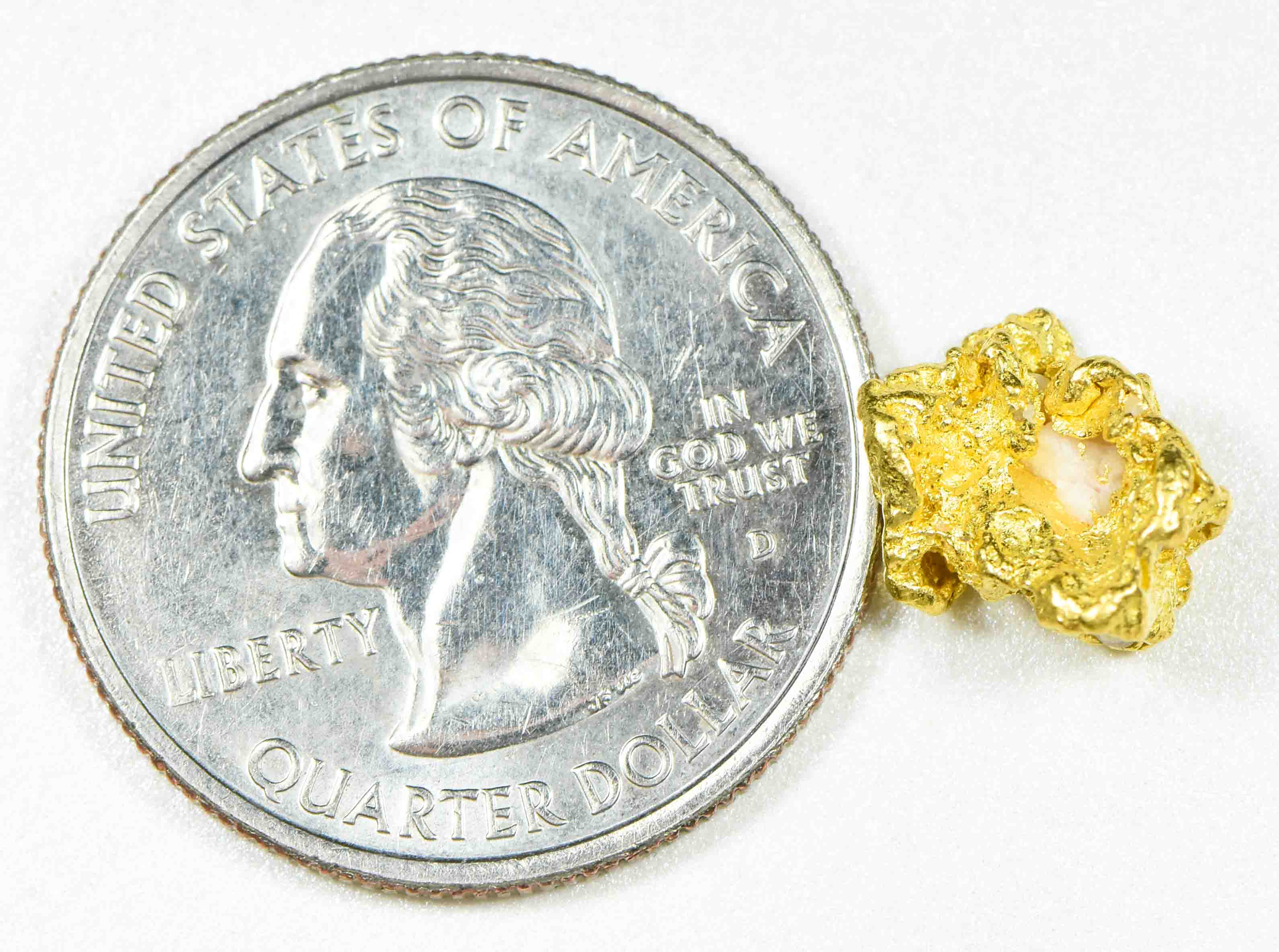 #4 Australian Natural Gold Nugget With Quartz Weighs 1.90 Grams