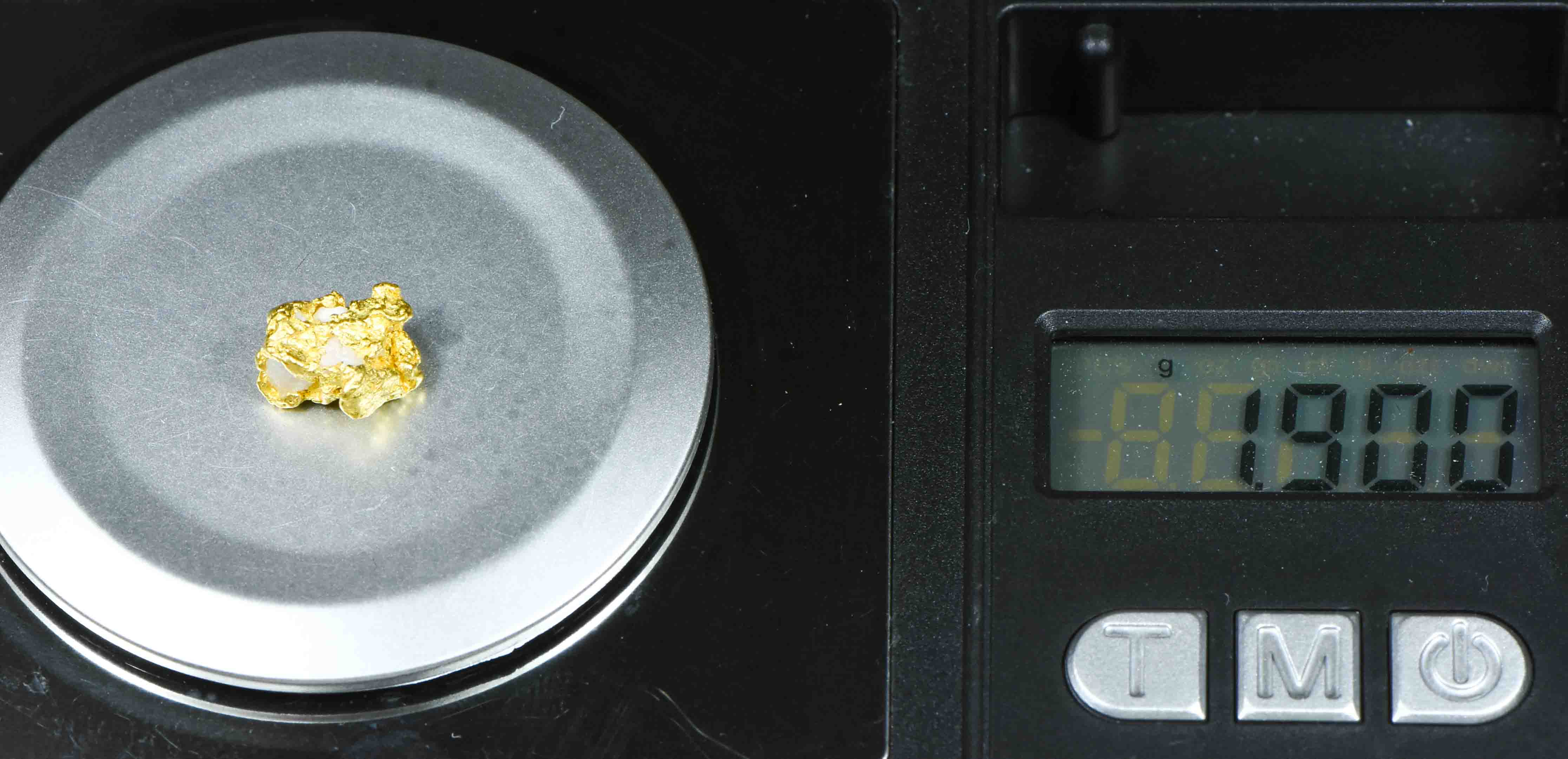 #4 Australian Natural Gold Nugget With Quartz Weighs 1.90 Grams