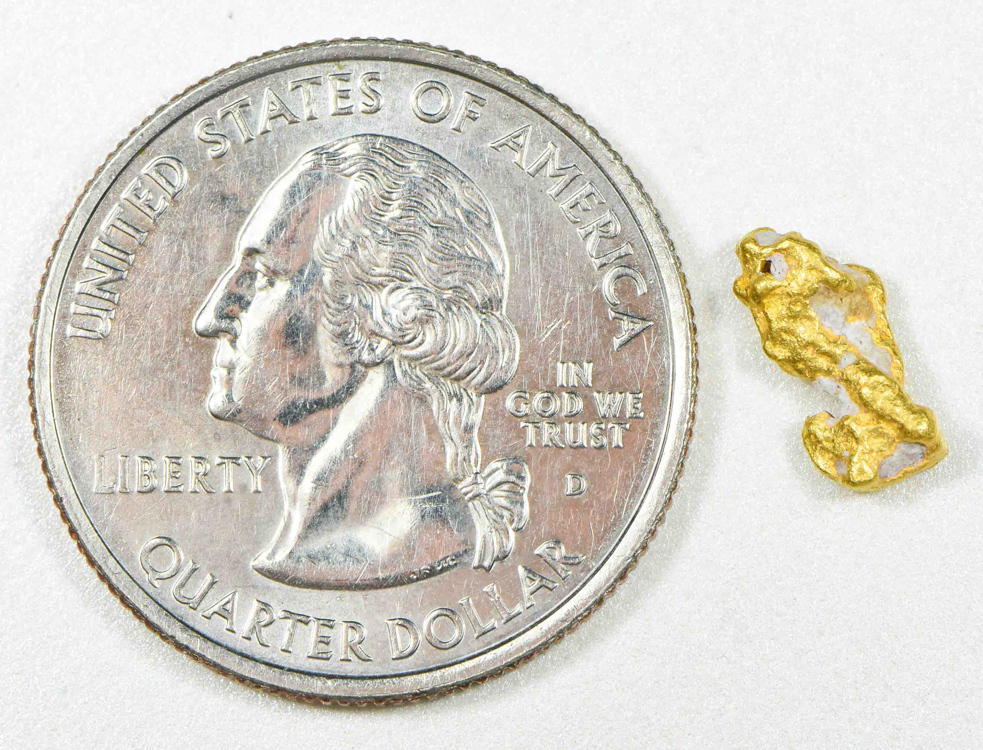 #10 Australian Natural Gold Nugget With Quartz Weighs .88 Grams
