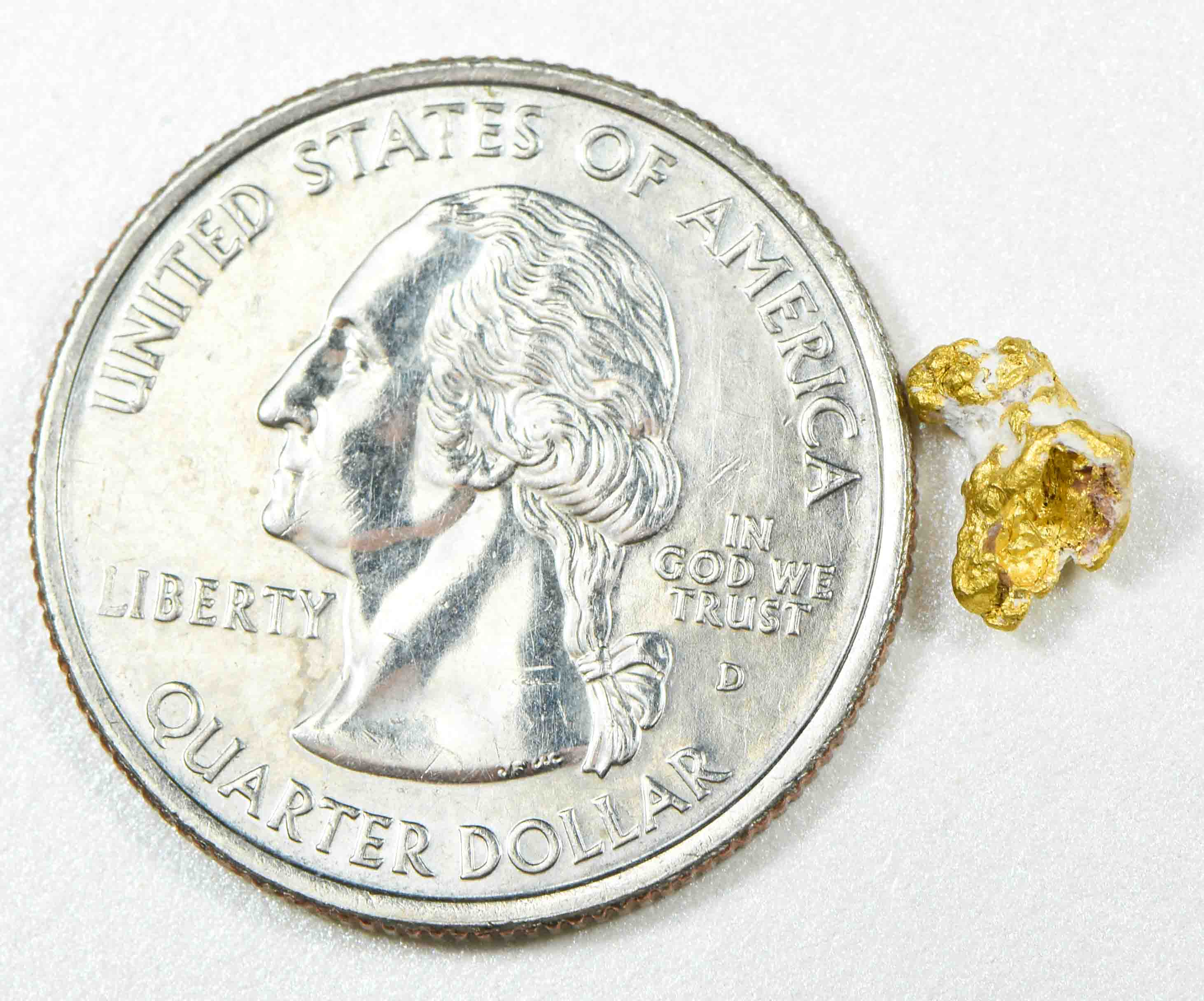 #23 Australian Natural Gold Nugget With Quartz Weighs .66 Grams