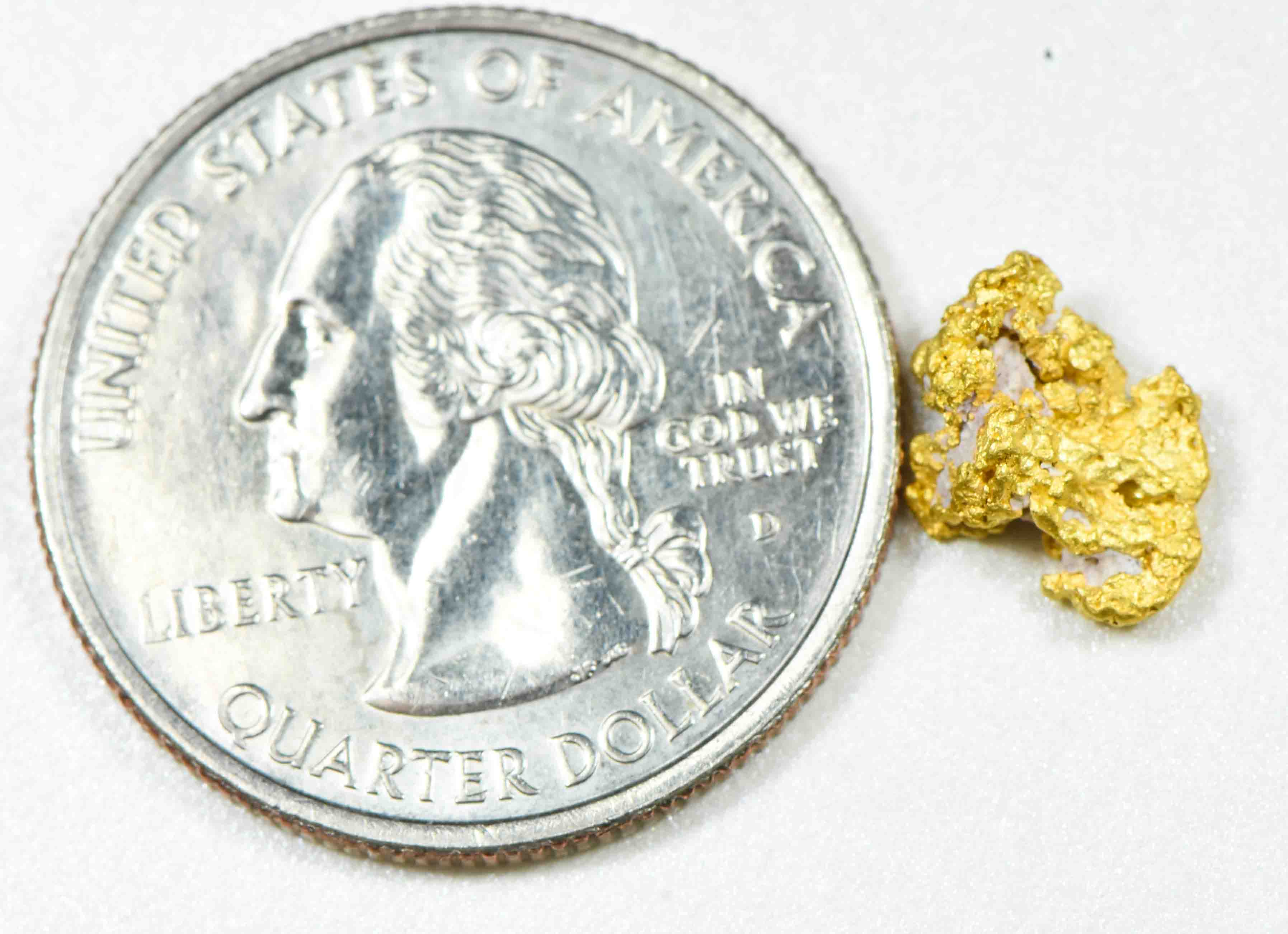 #25 Australian Natural Gold Nugget With Quartz Weighs .97 Grams