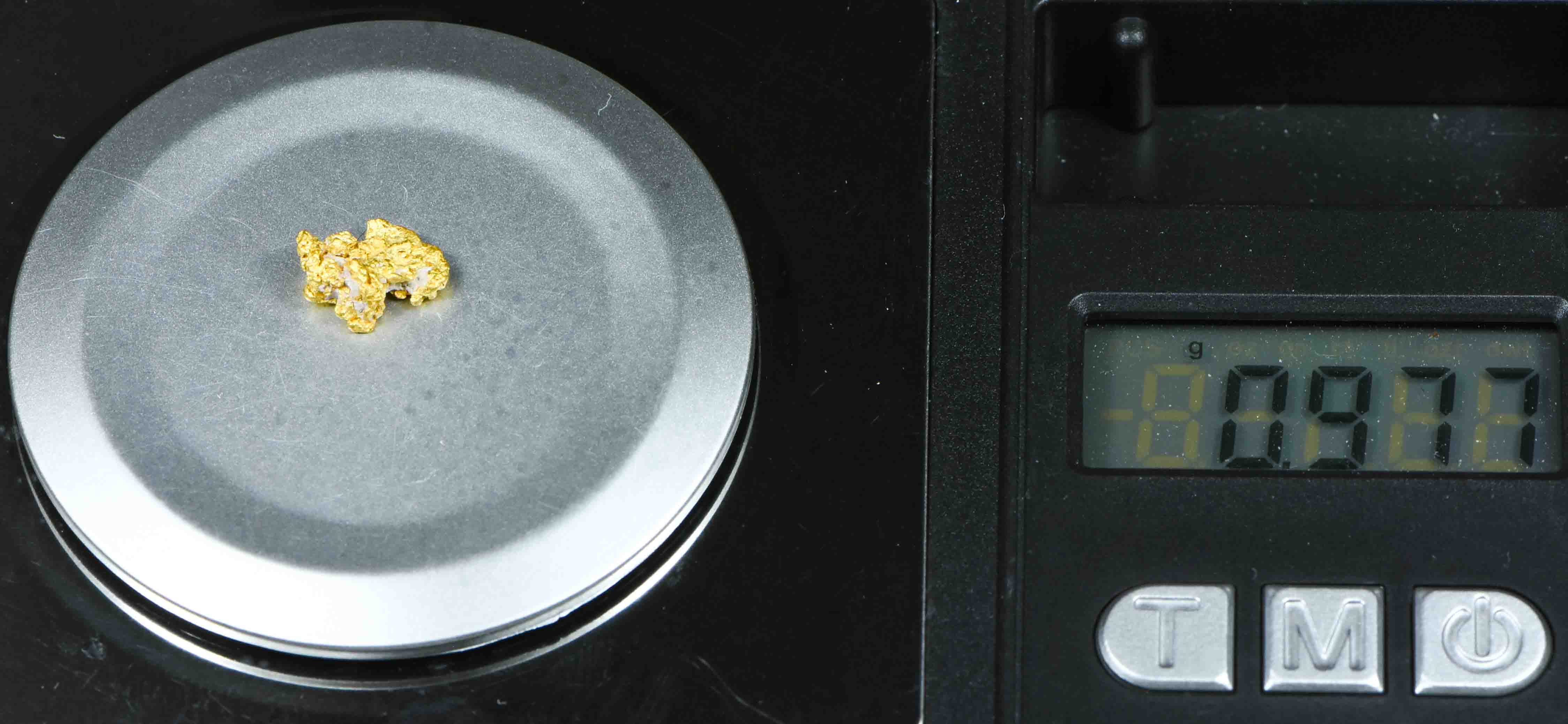 #25 Australian Natural Gold Nugget With Quartz Weighs .97 Grams