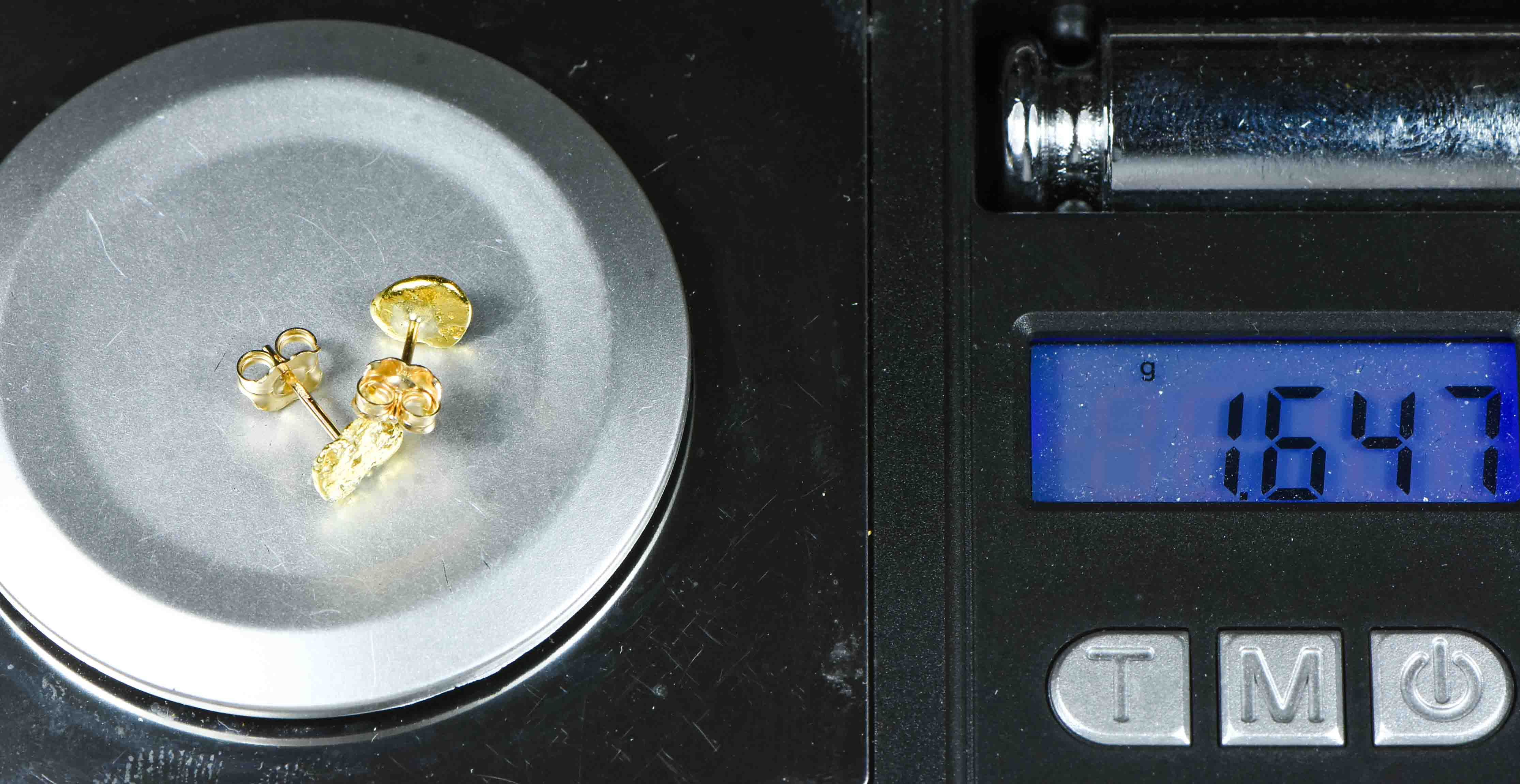 #638 Alaskan-Yukon BC Natural Gold Nugget Earrings 1.64 Grams