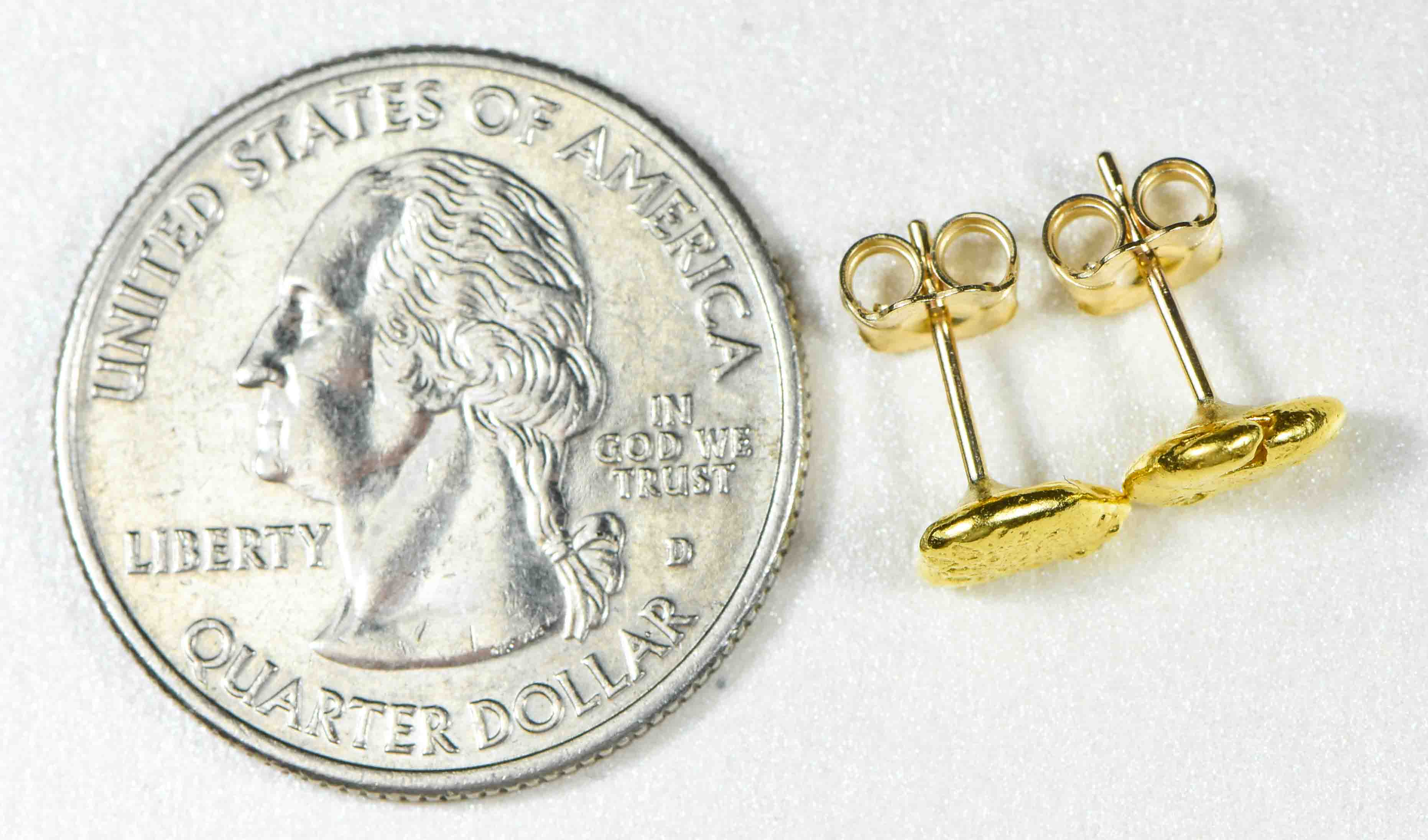 #642 Alaskan-Yukon BC Natural Gold Nugget Earrings 2.12 Grams