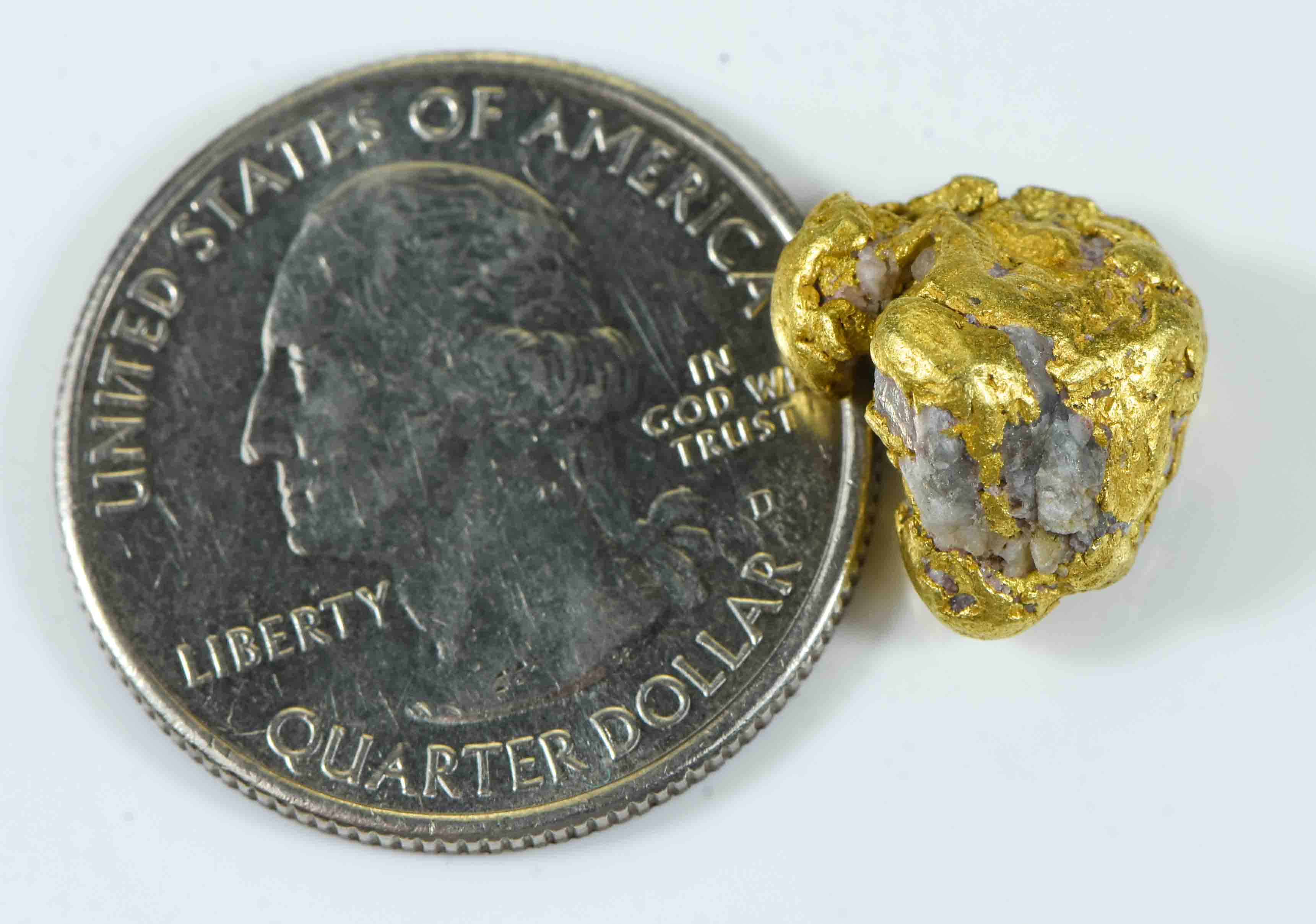 QN-15 "Alaskan BC Gold Nuggets with Quartz" Genuine 5.86 Grams