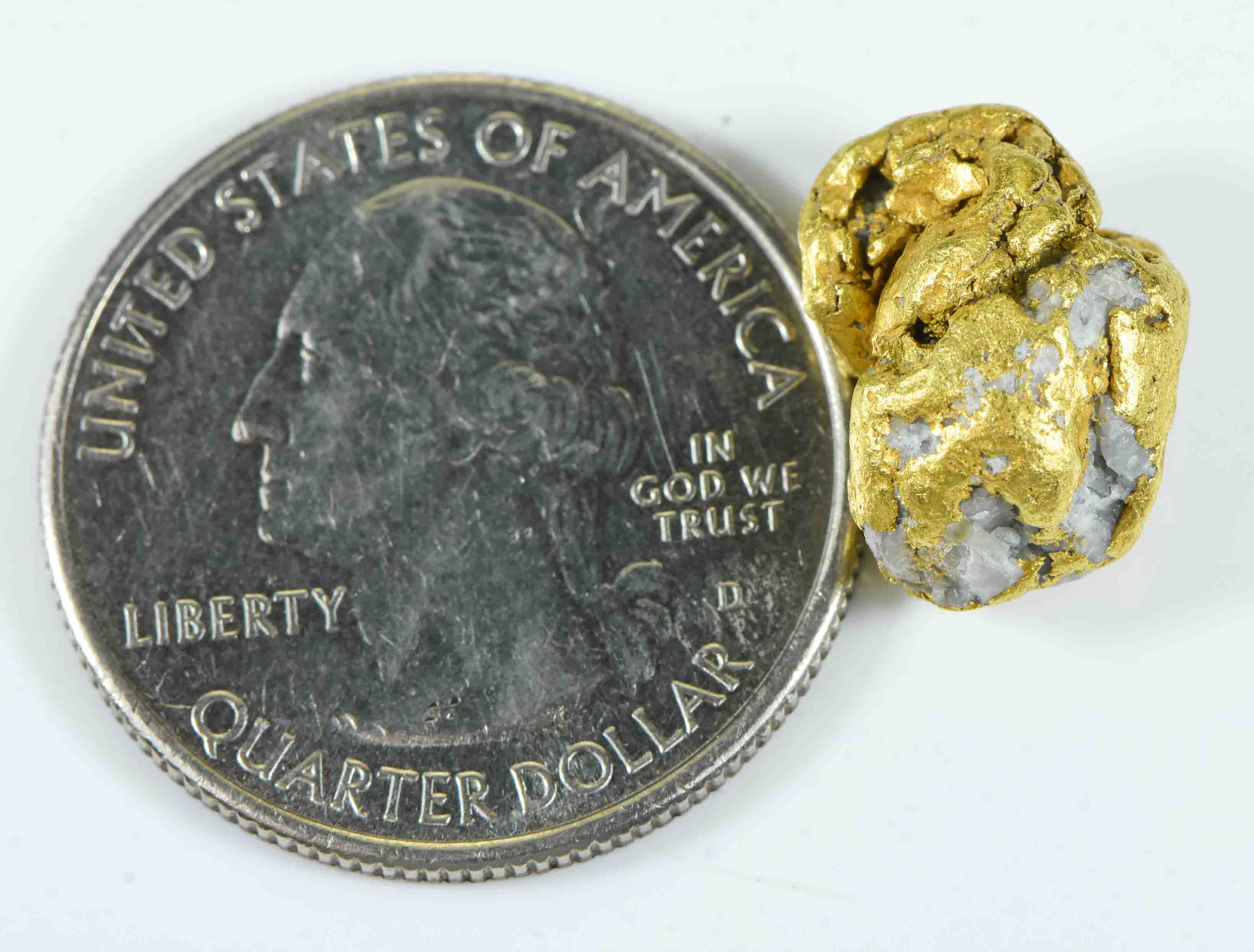 QN-22 "Alaskan BC Gold Nuggets with Quartz" Genuine 5.48 Grams