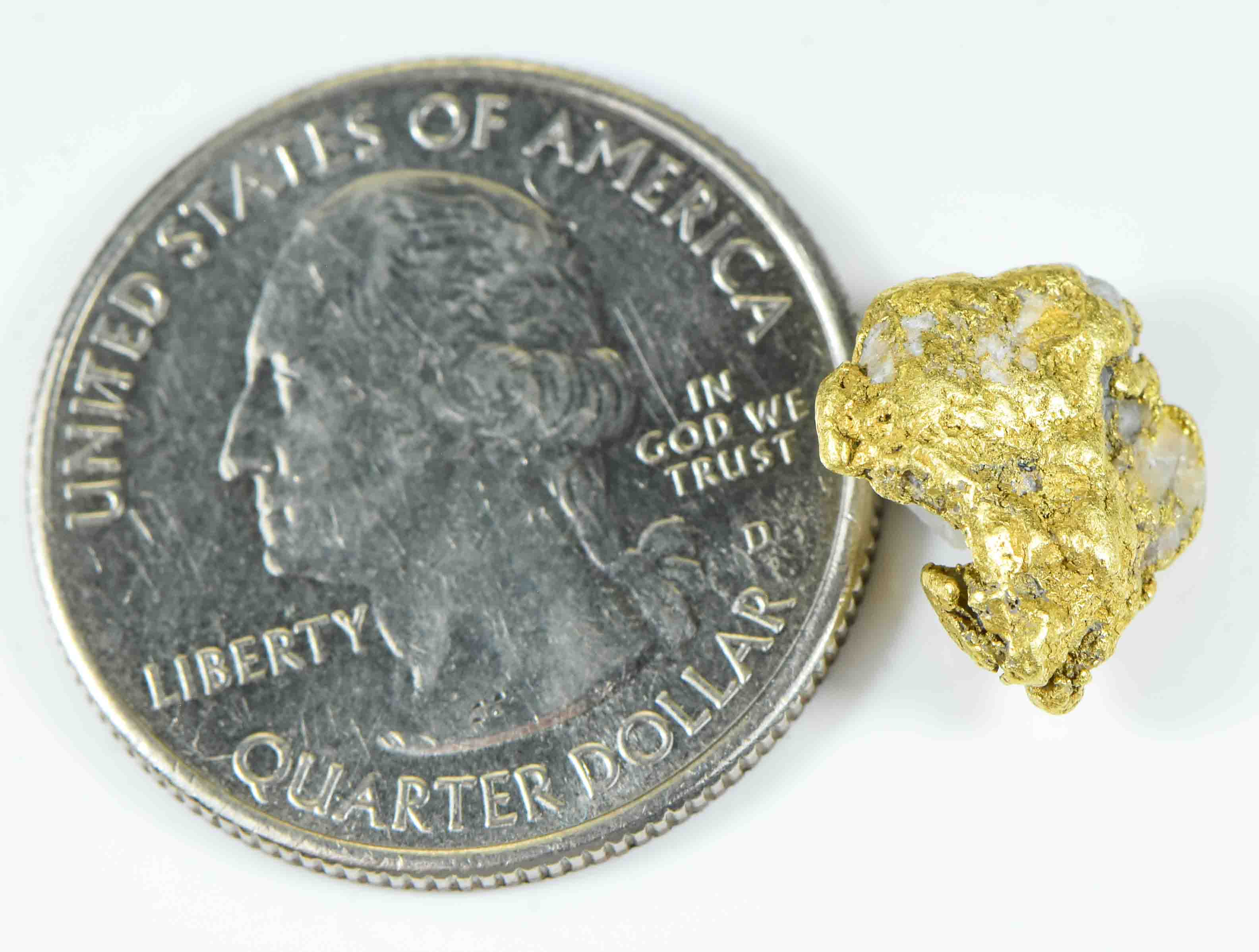 QN-48 "Alaskan BC Gold Nuggets with Quartz" Genuine 3.58 Grams