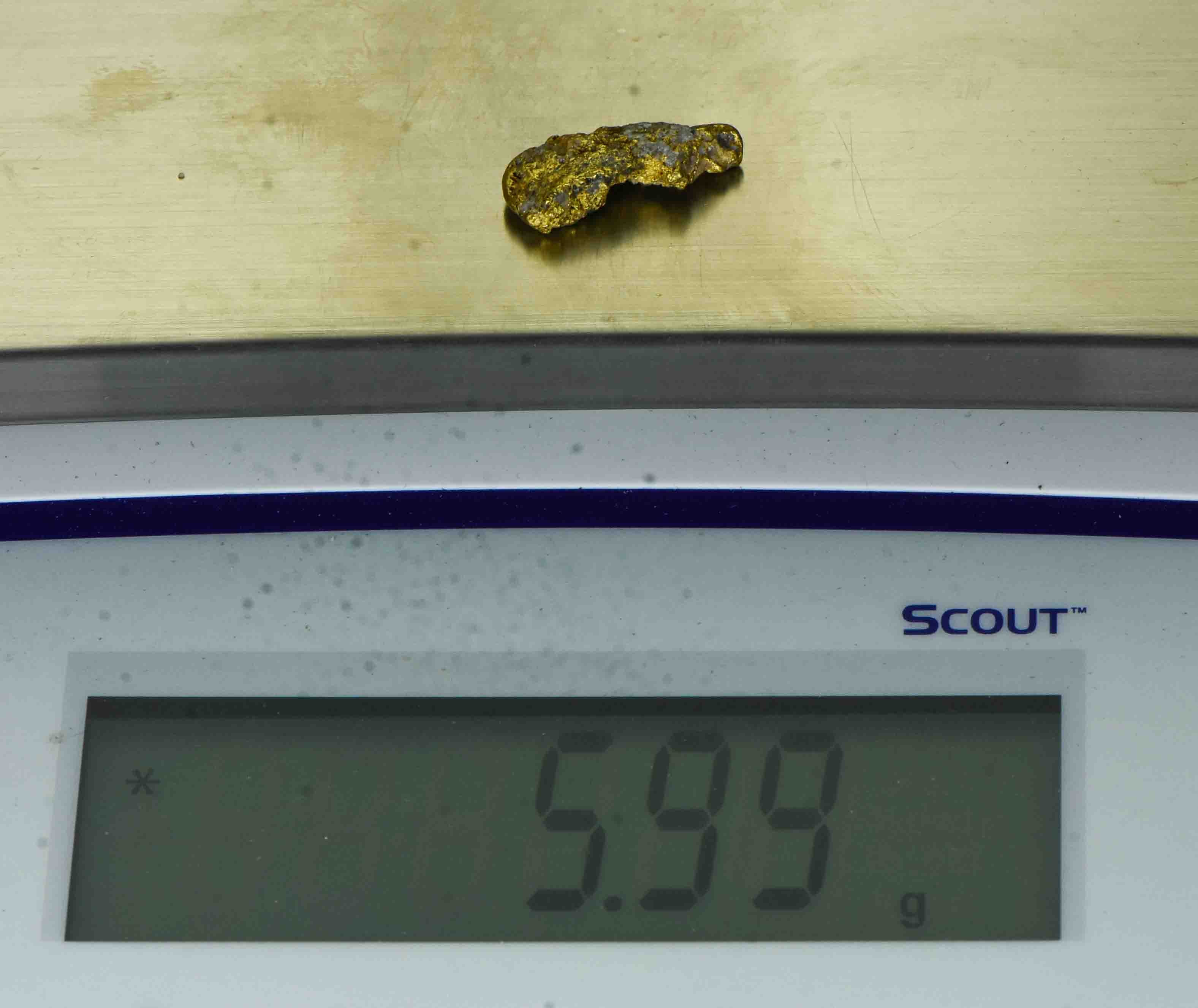 QN-49 "Alaskan BC Gold Nuggets with Quartz" Genuine 5.99 Grams