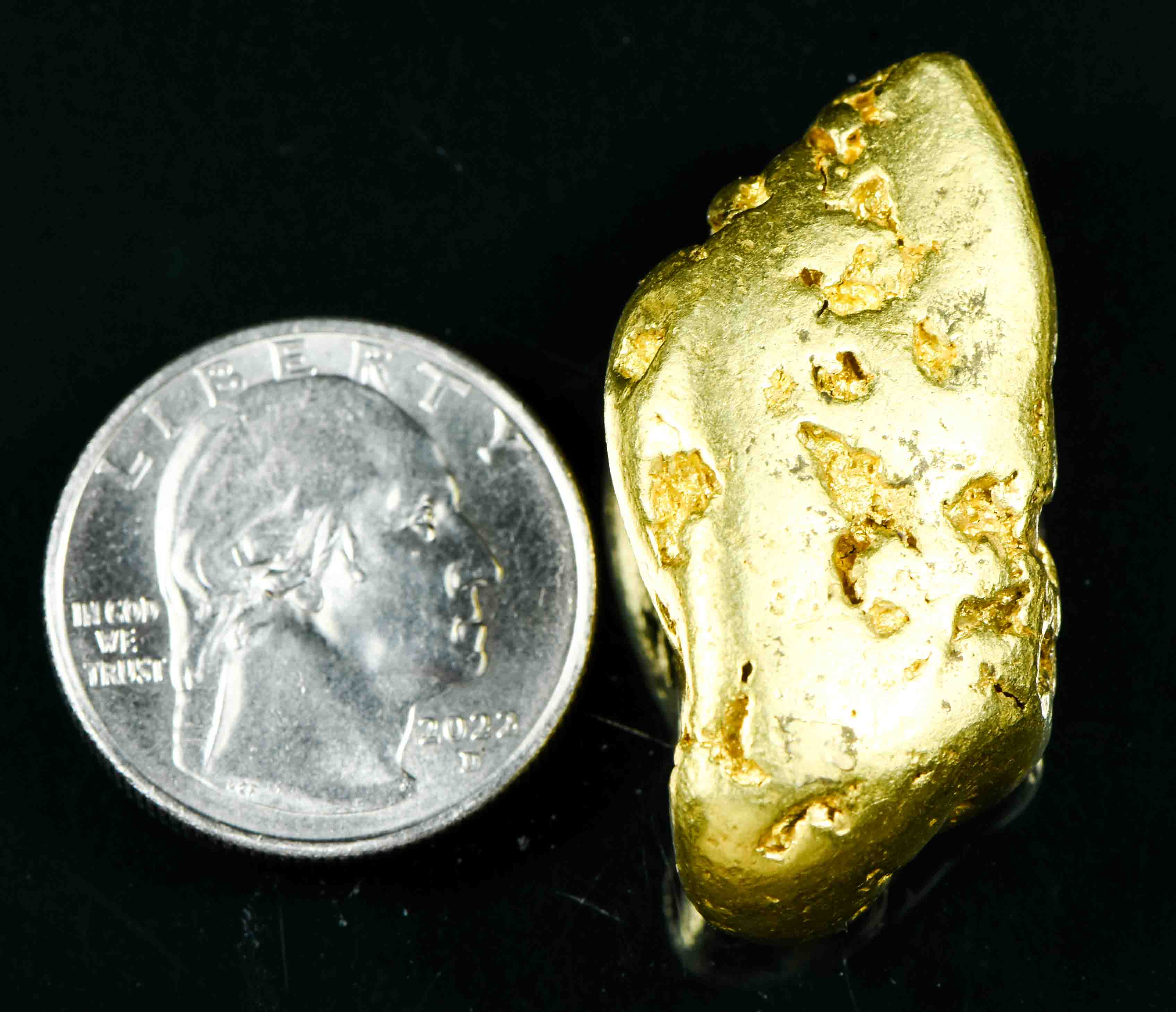 QN-51 "Alaskan BC Gold Nuggets with Quartz" Genuine 4.12 Grams