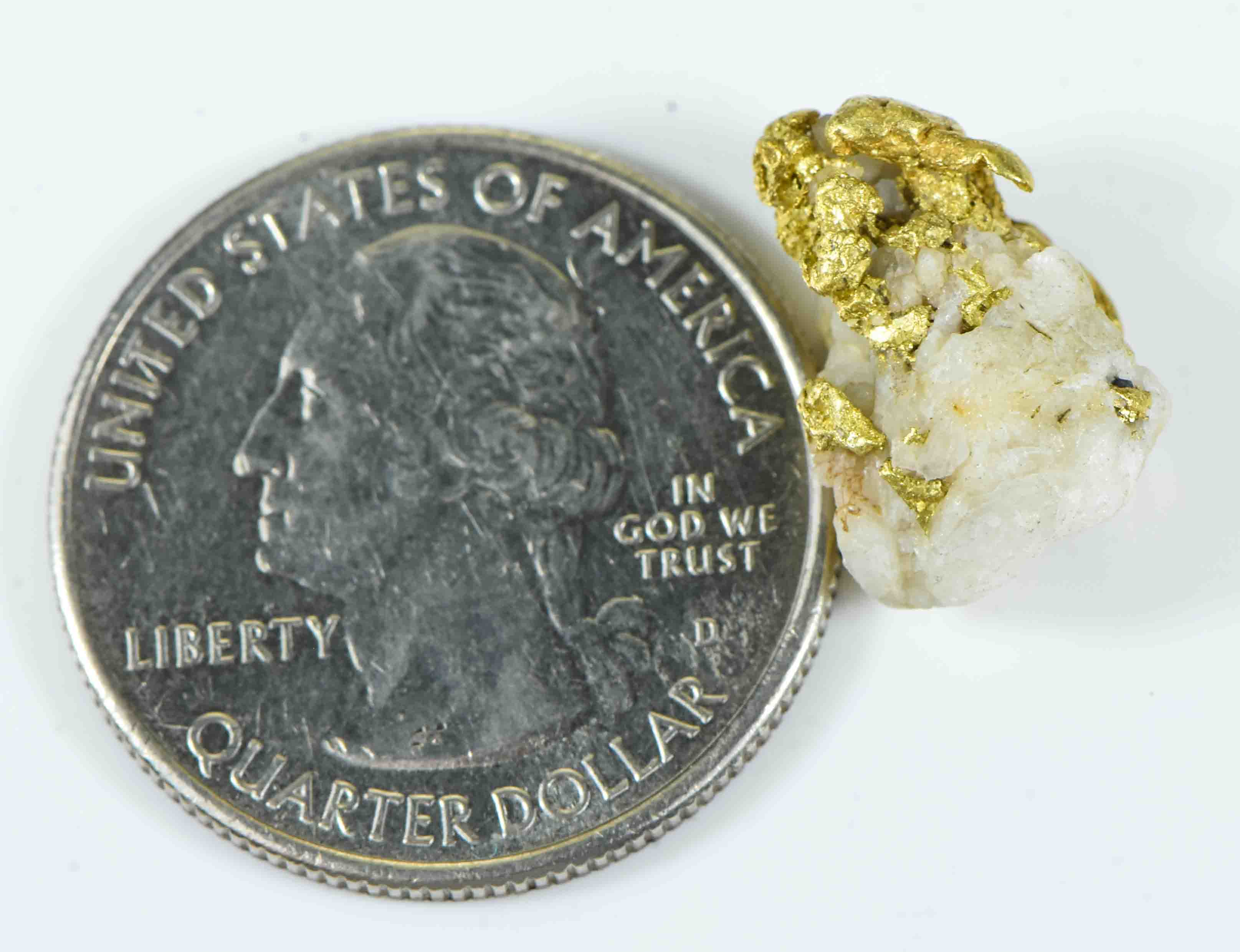 QN-54 "Alaskan BC Gold Nuggets with Quartz" Genuine 4.06 Grams