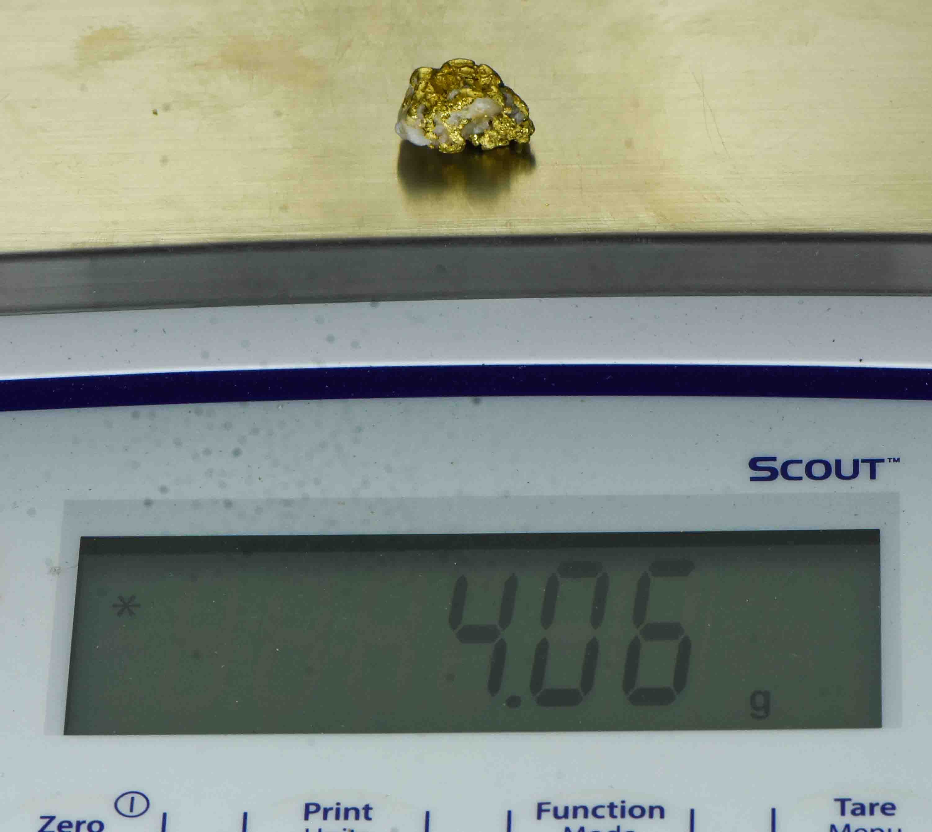 QN-54 "Alaskan BC Gold Nuggets with Quartz" Genuine 4.06 Grams