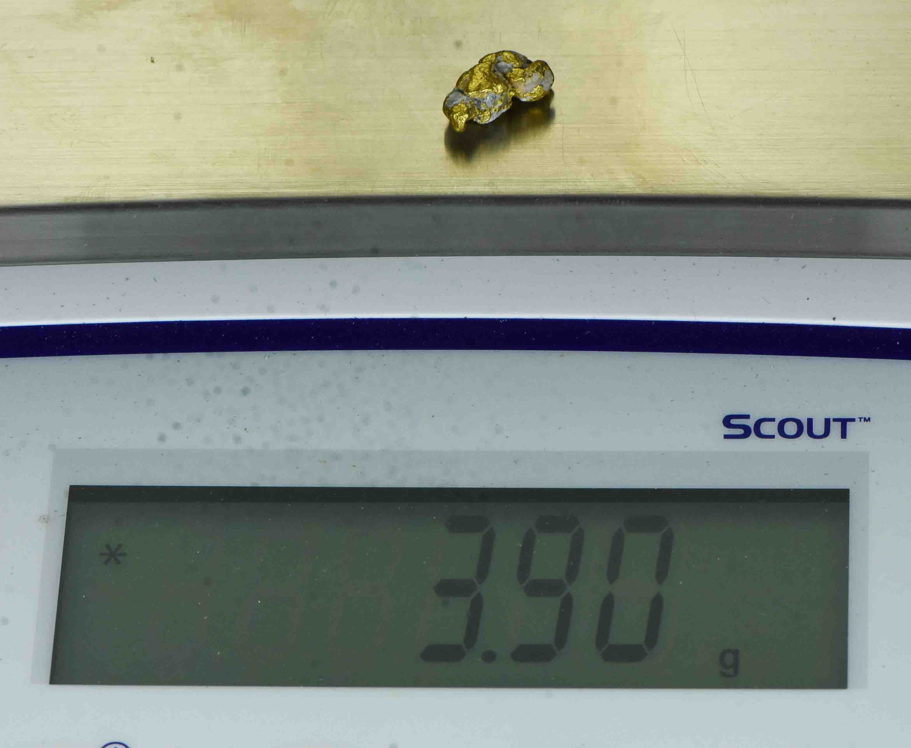 QN-68 "Alaskan BC Gold Nuggets with Quartz" Genuine 3.90 Grams