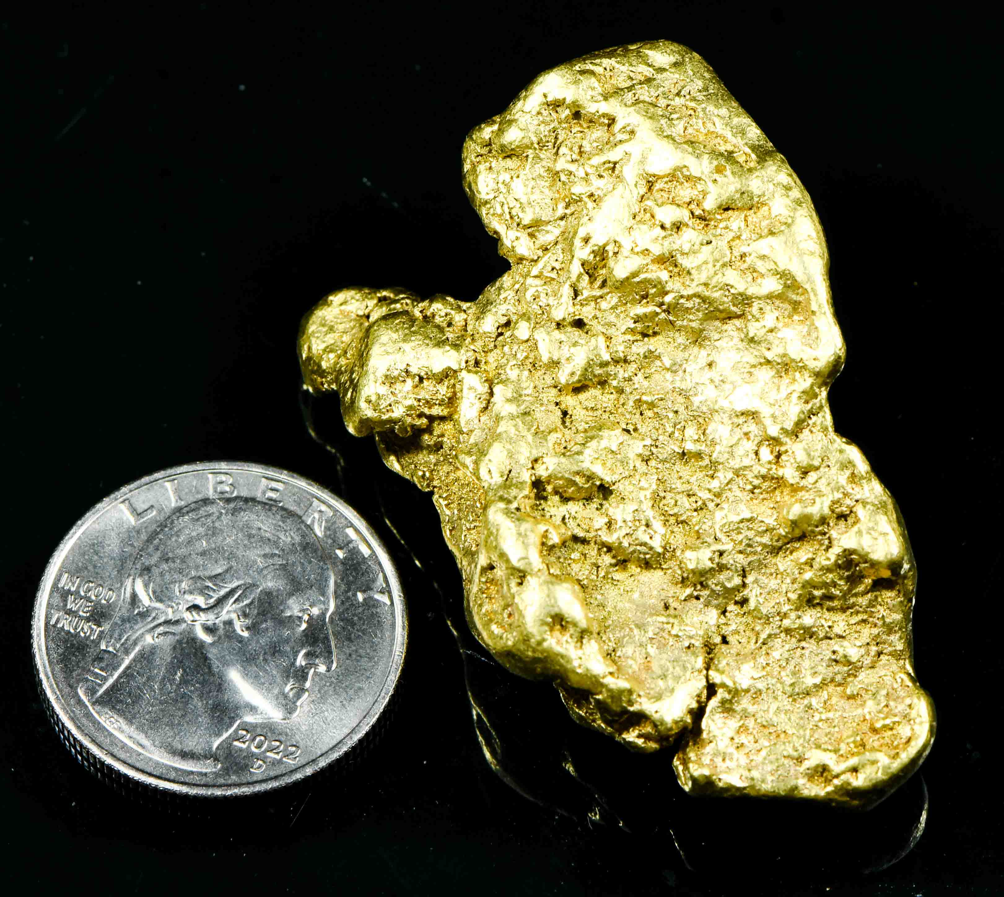 QN-74 "Alaskan BC Gold Nuggets with Quartz" Genuine 2.31 Grams