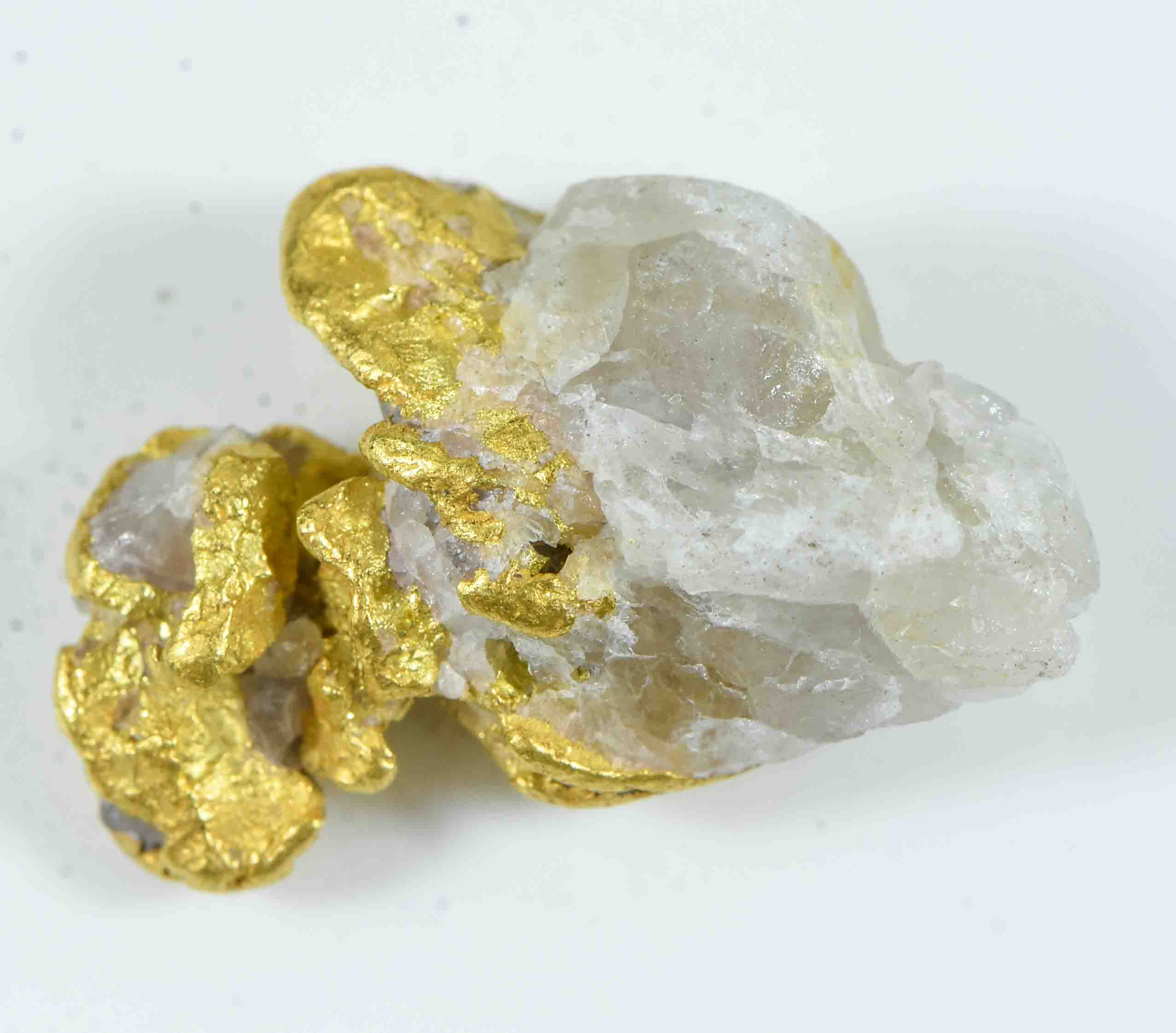 QN-80 "Alaskan BC Gold Nuggets with Quartz" Genuine 6.27 Grams