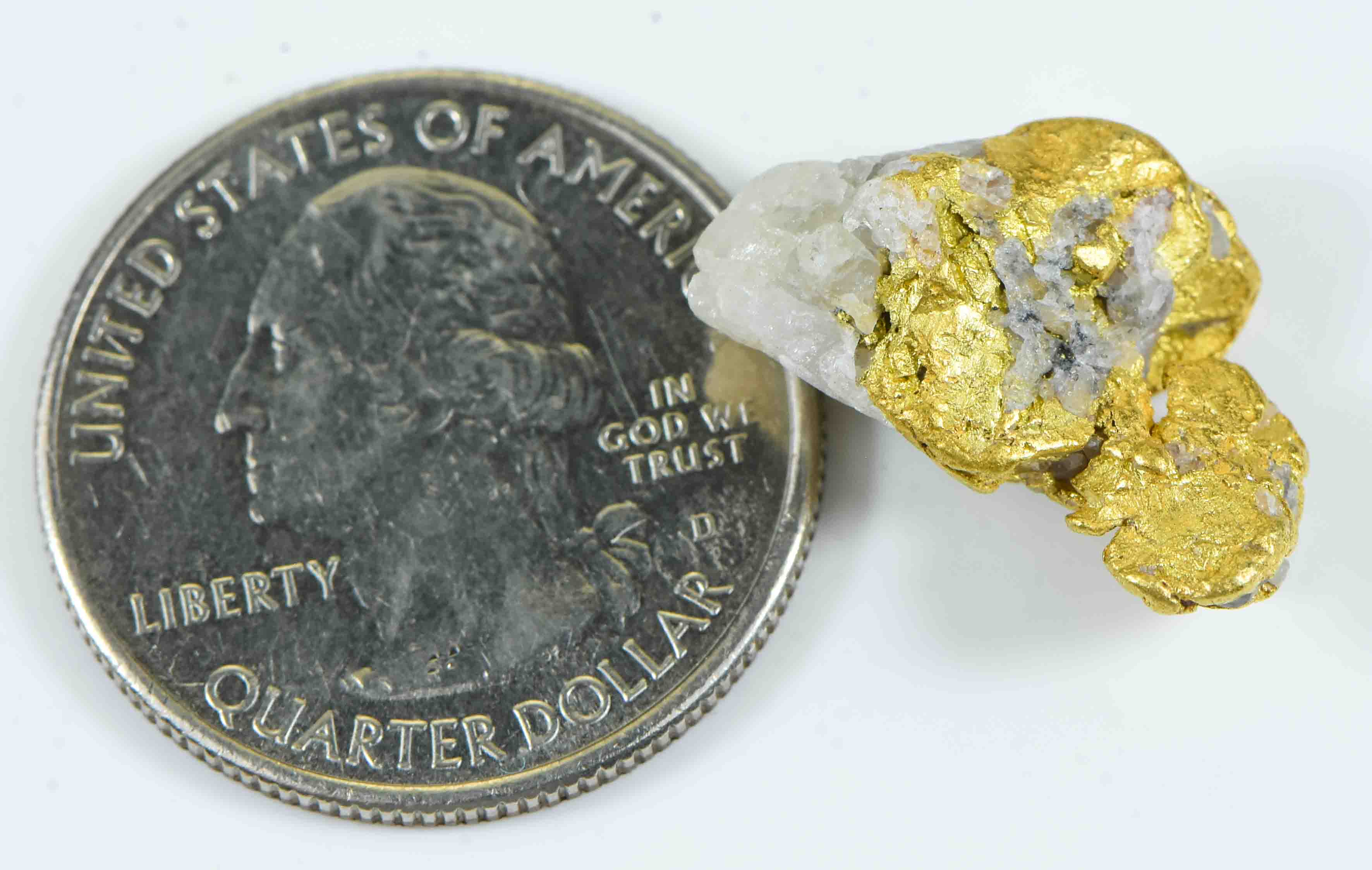 QN-80 "Alaskan BC Gold Nuggets with Quartz" Genuine 6.27 Grams