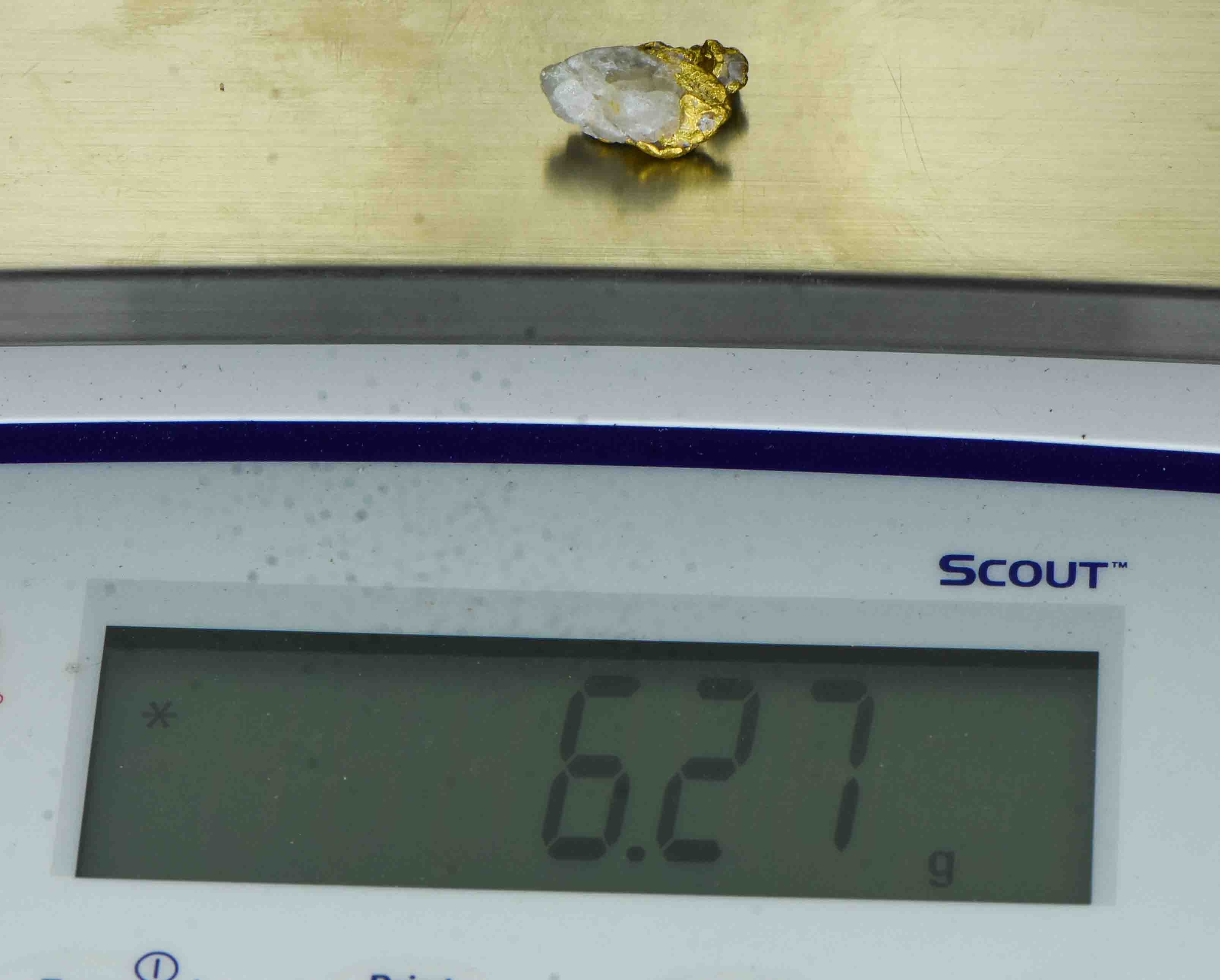 QN-80 "Alaskan BC Gold Nuggets with Quartz" Genuine 6.27 Grams