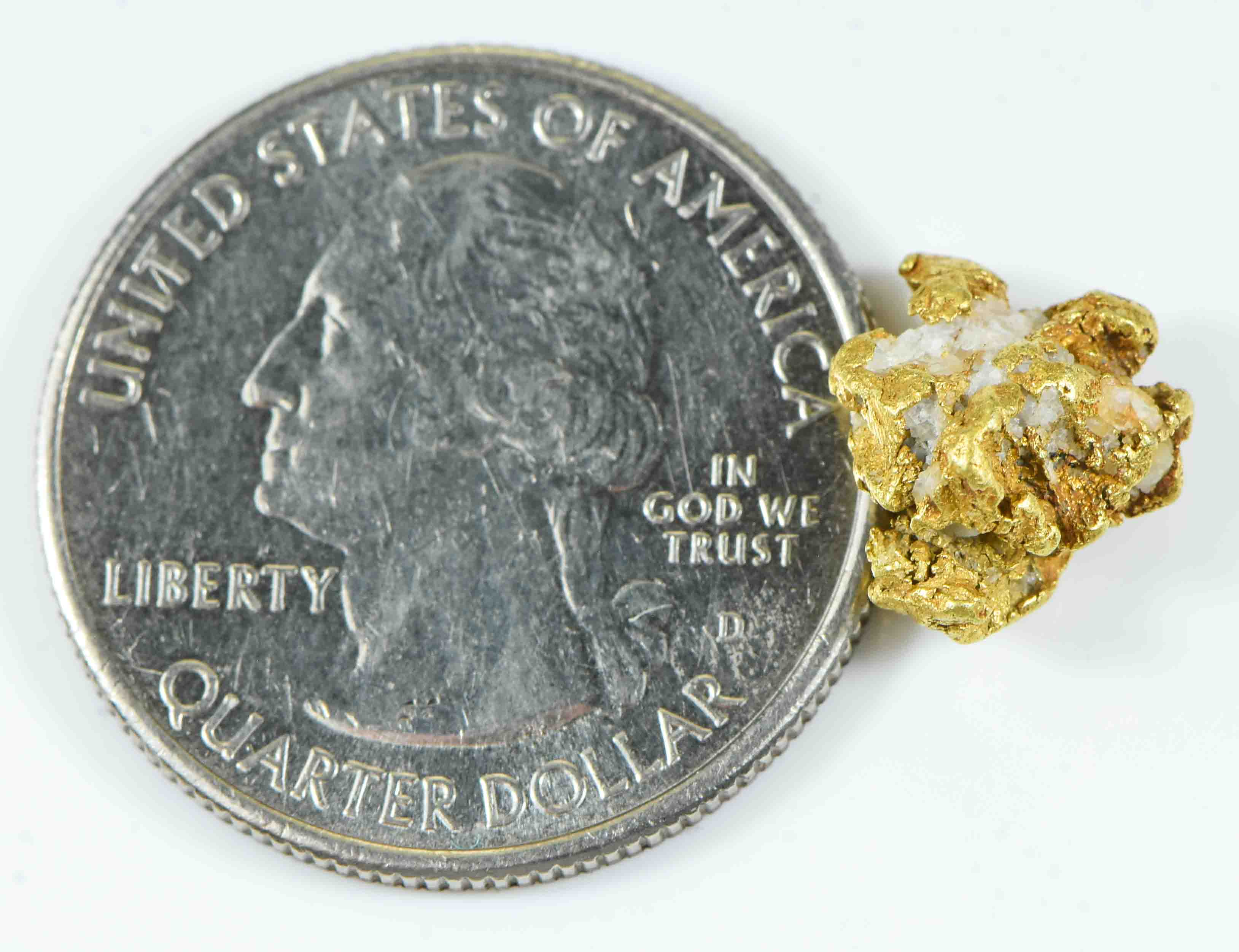QN-83 "Alaskan BC Gold Nuggets with Quartz" Genuine 2.48 Grams