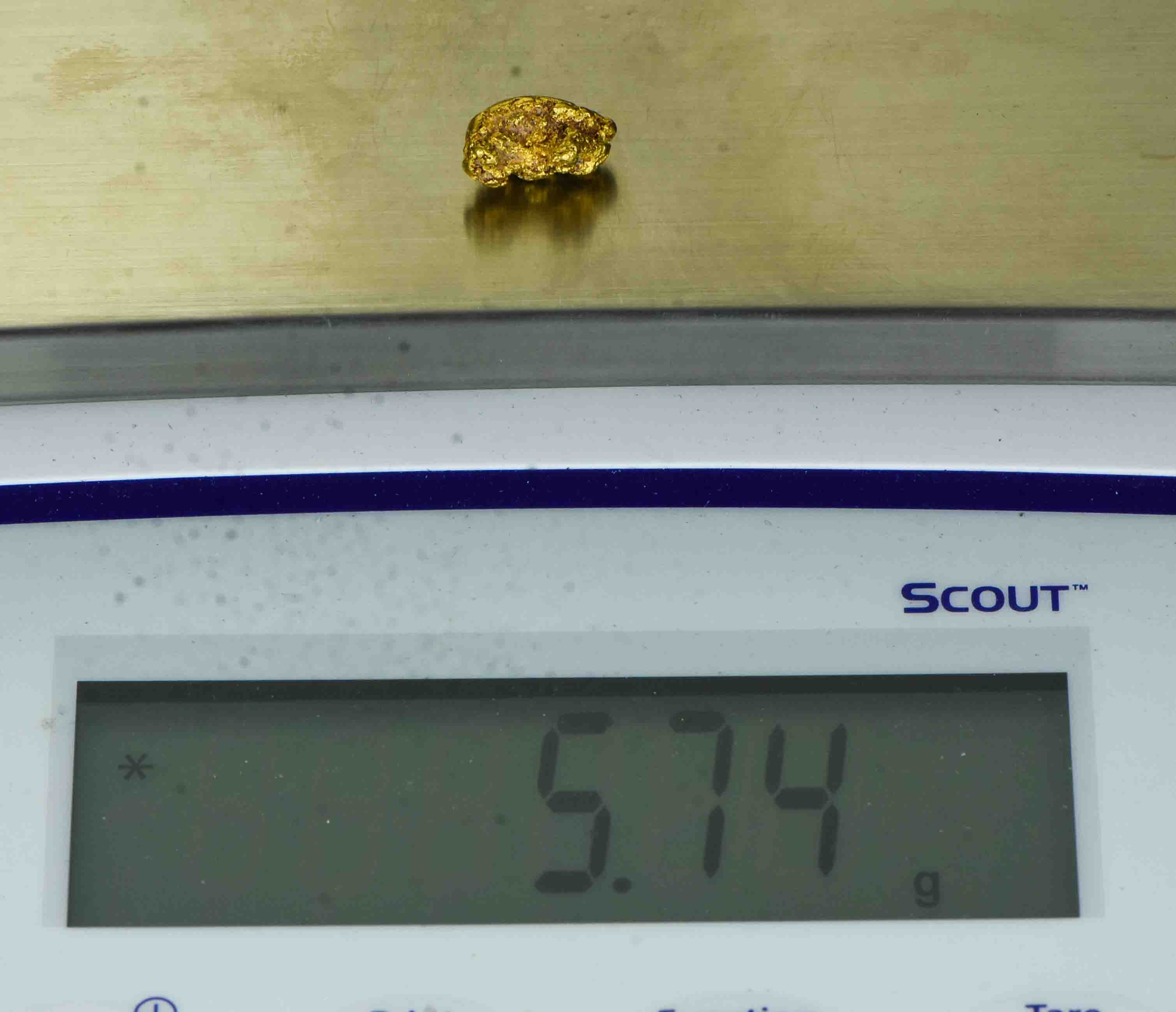 #1174 Natural Gold Nugget Australian 5.74 Grams Genuine