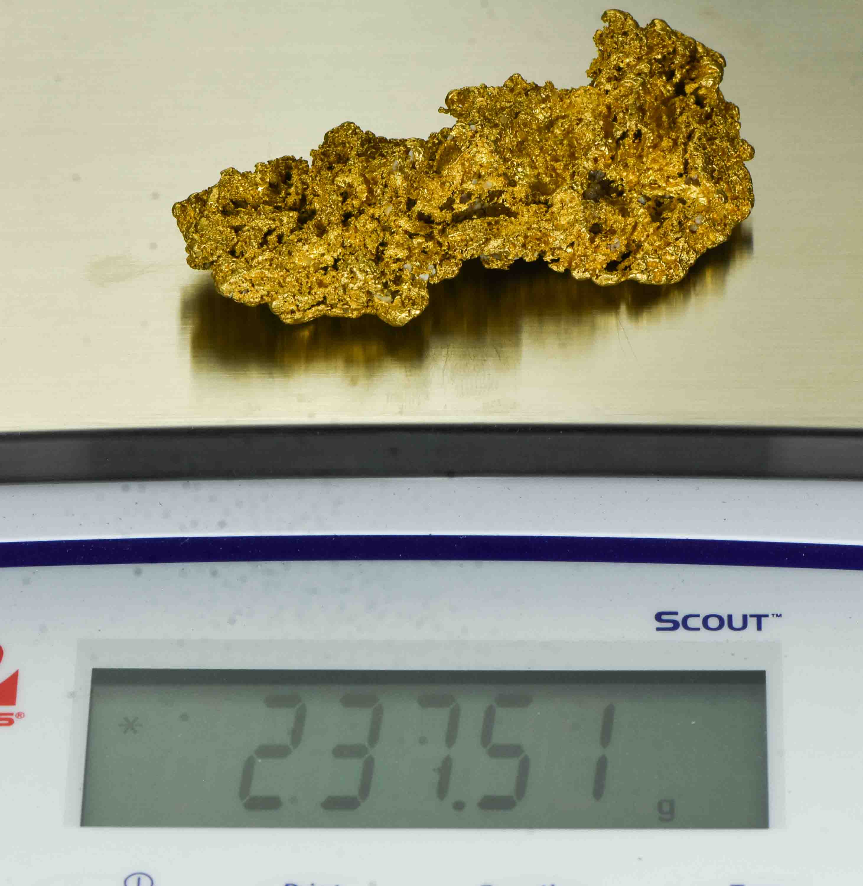 Large Natural Gold Nugget Australian 237.51 Grams 7.64 Troy Ounces Very Rare