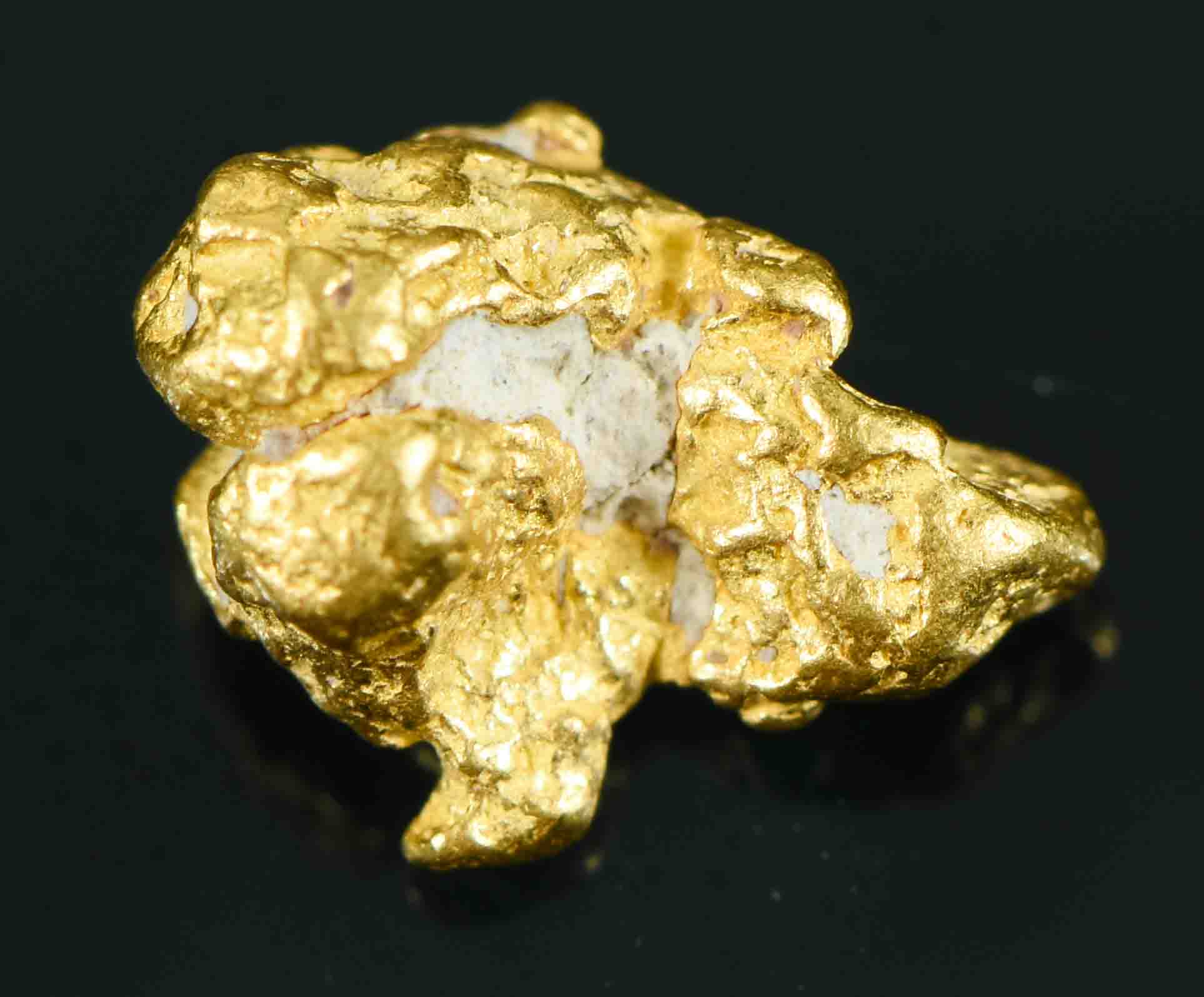 #8 Australian Natural Gold Nugget With Quartz Weighs .88 Grams.