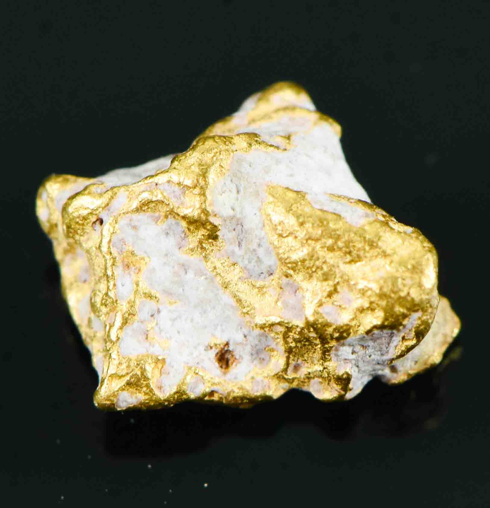 #10 Australian Natural Gold Nugget With Quartz Weighs .98 Grams.