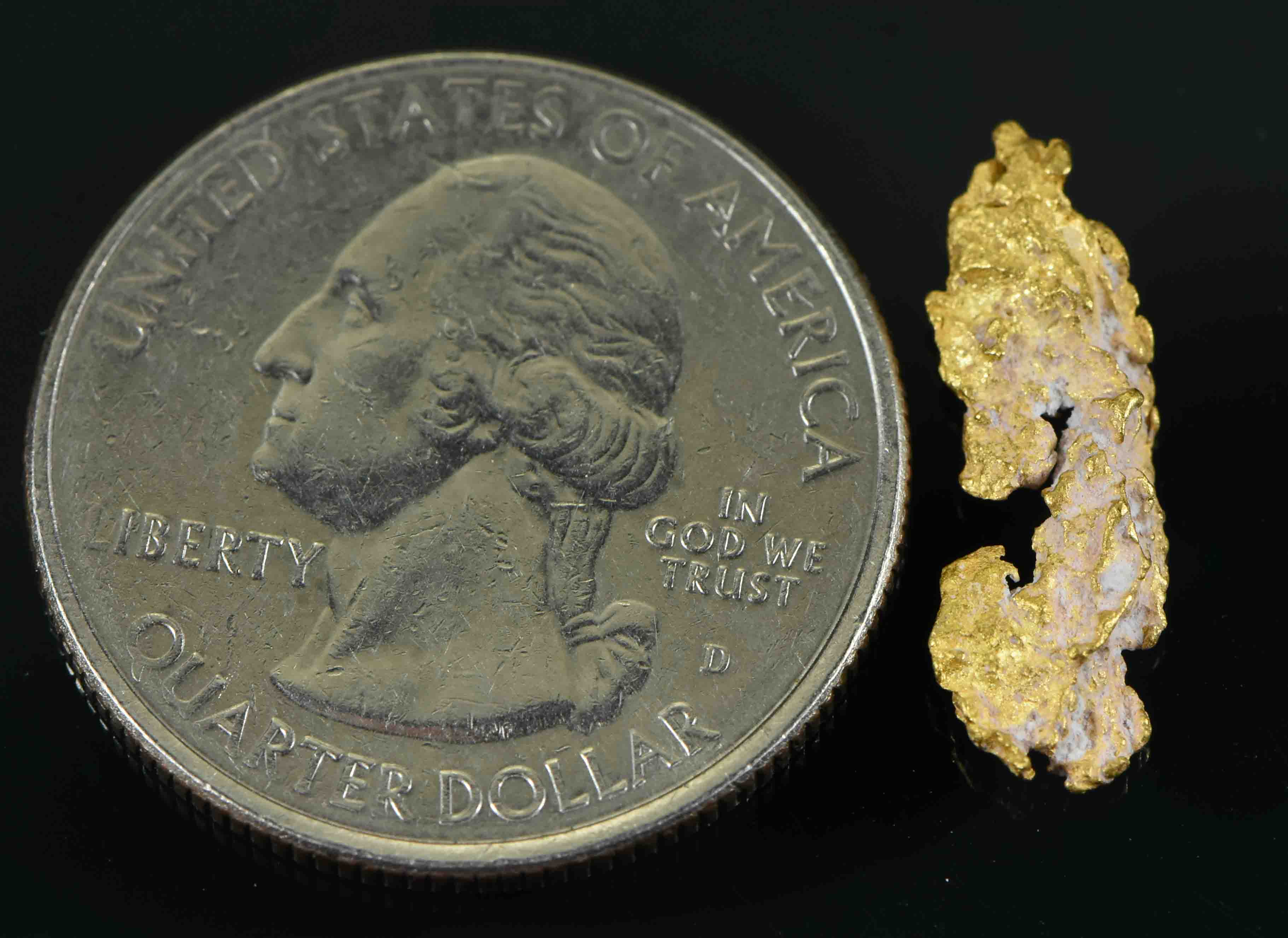 #11 Australian Natural Gold Nugget With Quartz Weighs 1.33 Grams.