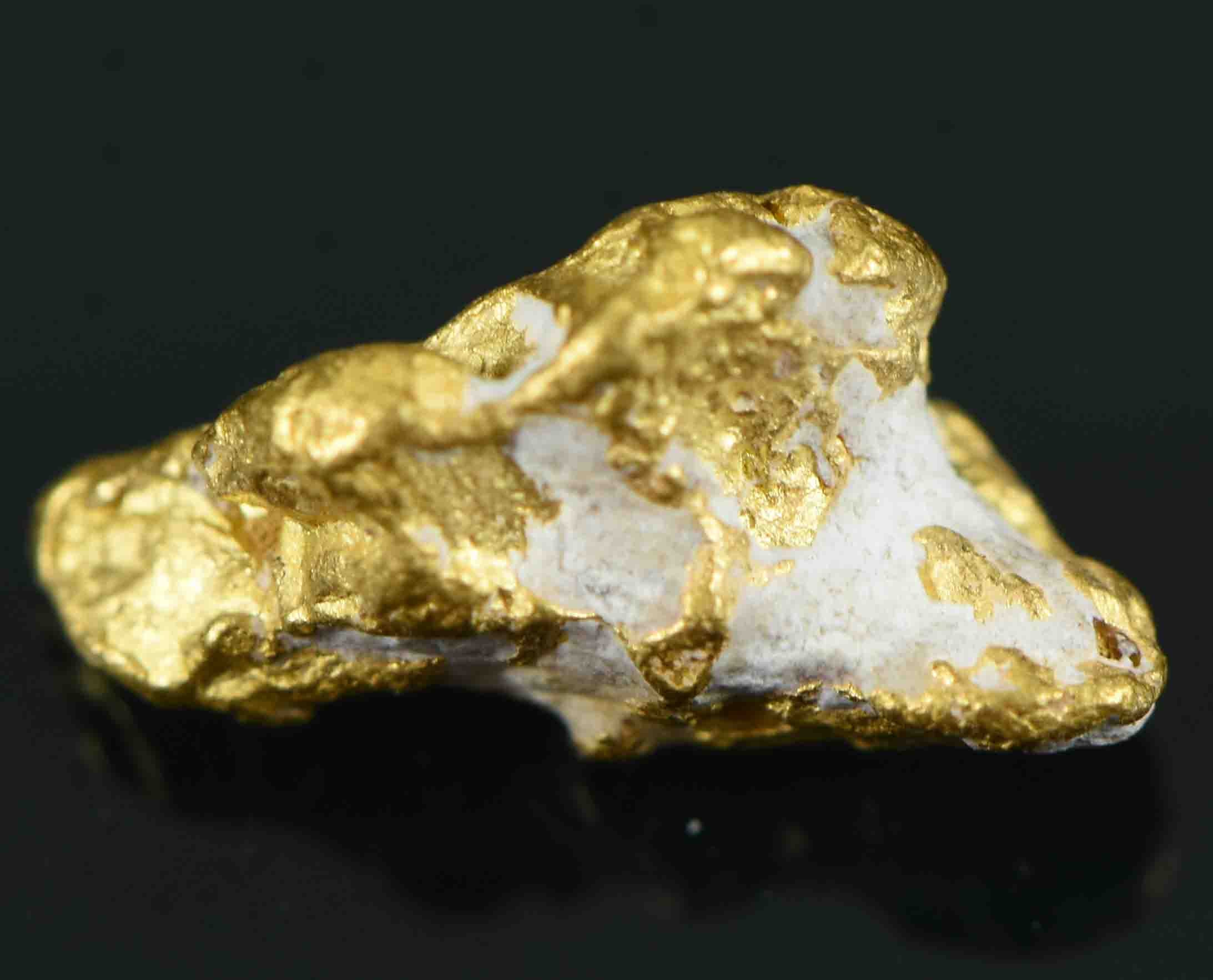 #12 Australian Natural Gold Nugget With Quartz Weighs 1.28 Grams.