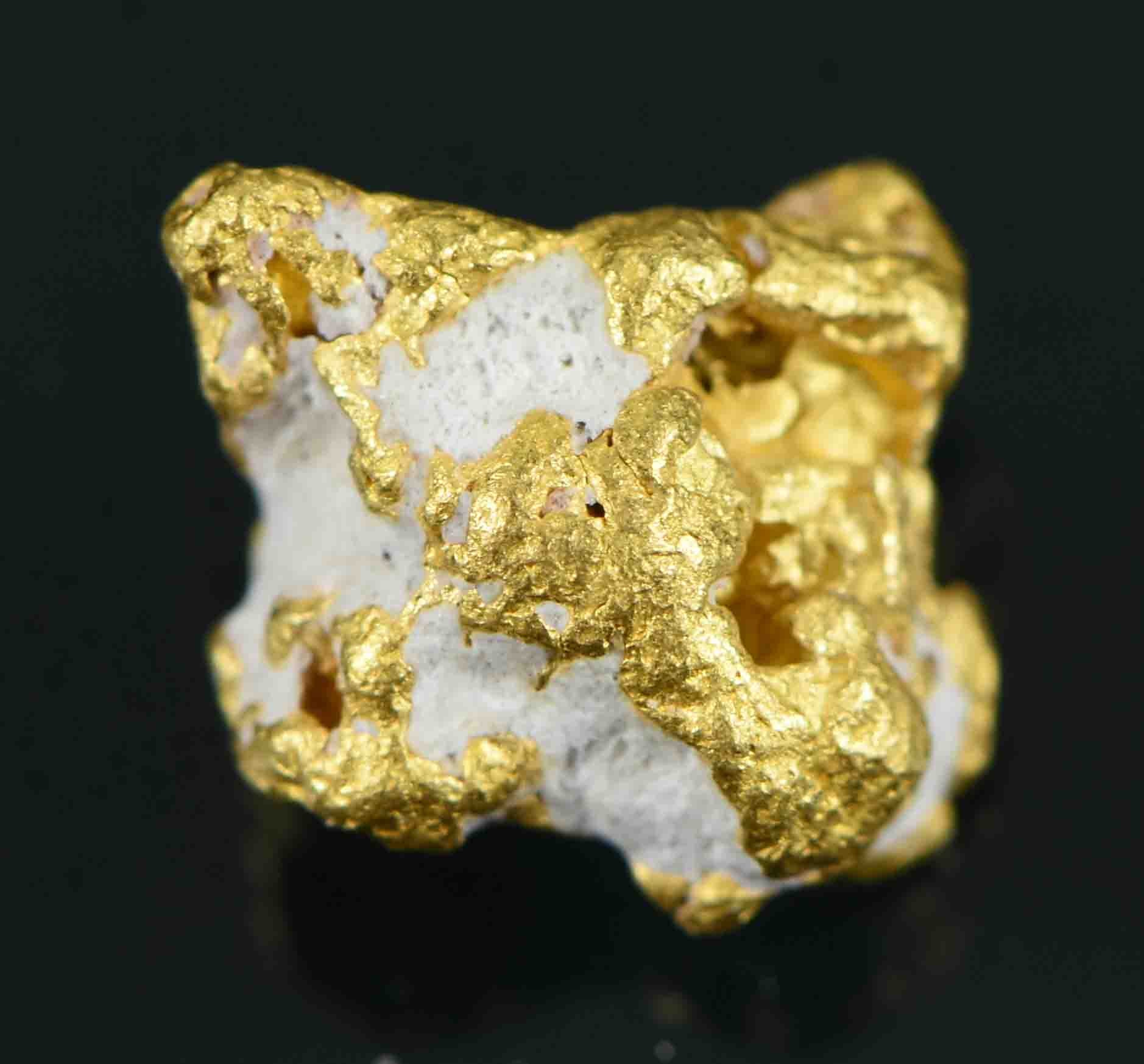 #13 Australian Natural Gold Nugget With Quartz Weighs 1.51 Grams.