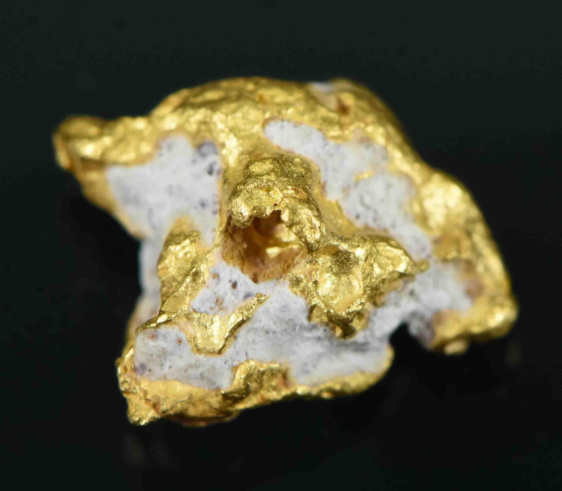 #14 Australian Natural Gold Nugget With Quartz Weighs 1.99 Grams.