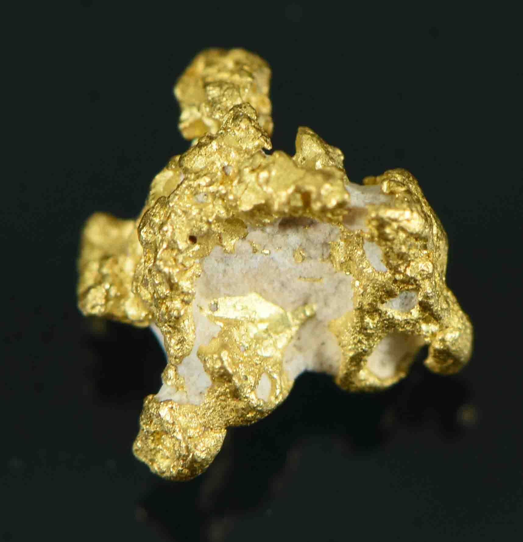 #15 Australian Natural Gold Nugget With Quartz Weighs .75 Grams.