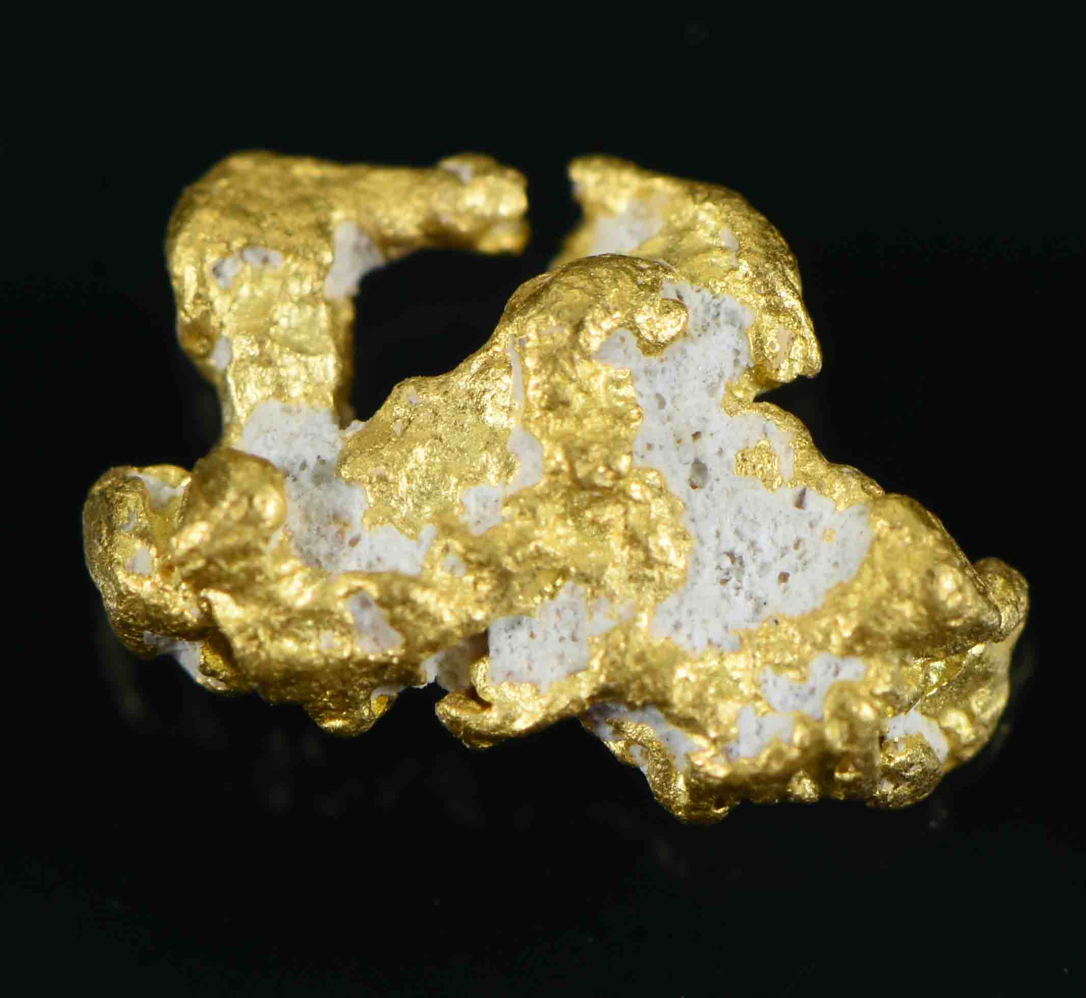 #16 Australian Natural Gold Nugget With Quartz Weighs .95 Grams.