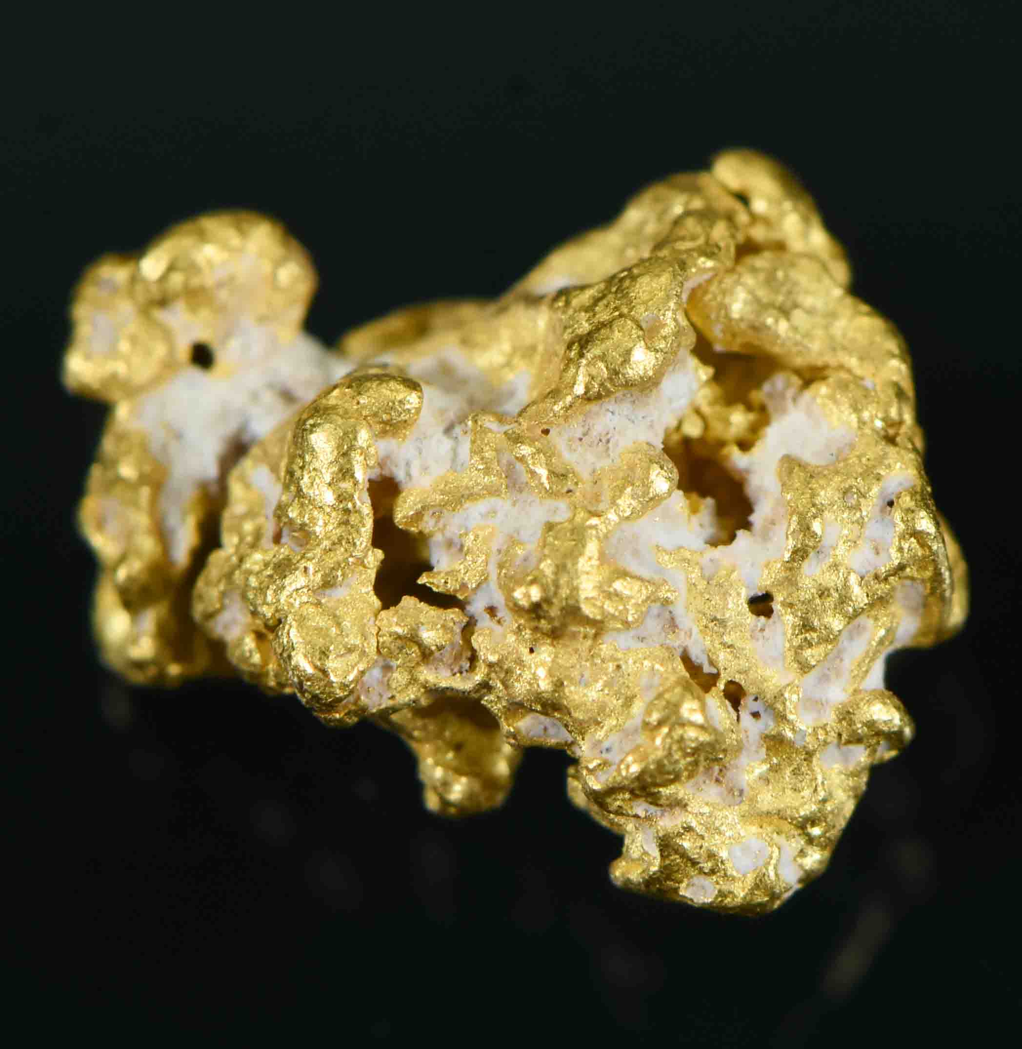 #17 Australian Natural Gold Nugget With Quartz Weighs 1.47 Grams.