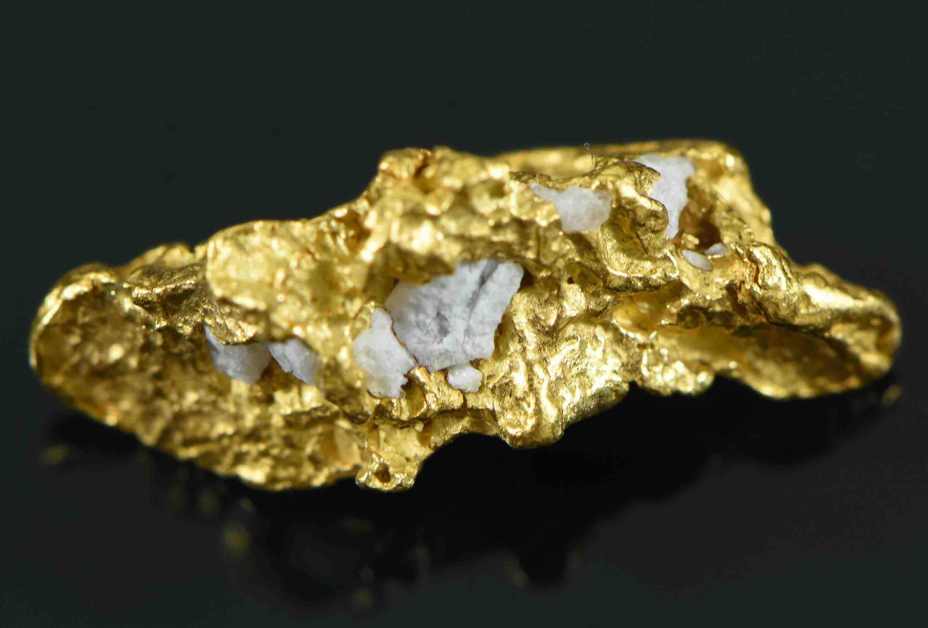 #26 Australian Natural Gold Nugget With Quartz Weighs 1.98 Grams.