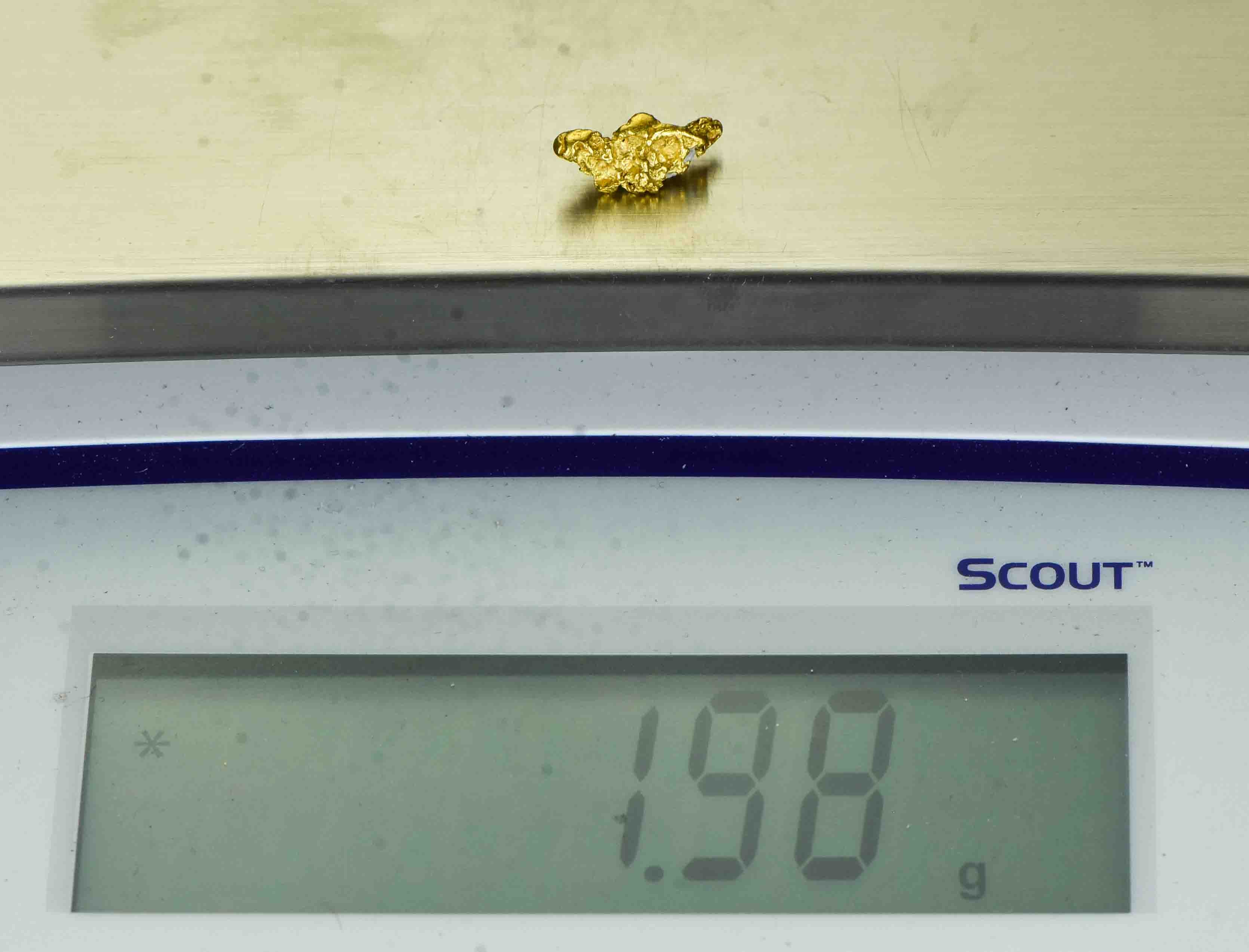 #26 Australian Natural Gold Nugget With Quartz Weighs 1.98 Grams.
