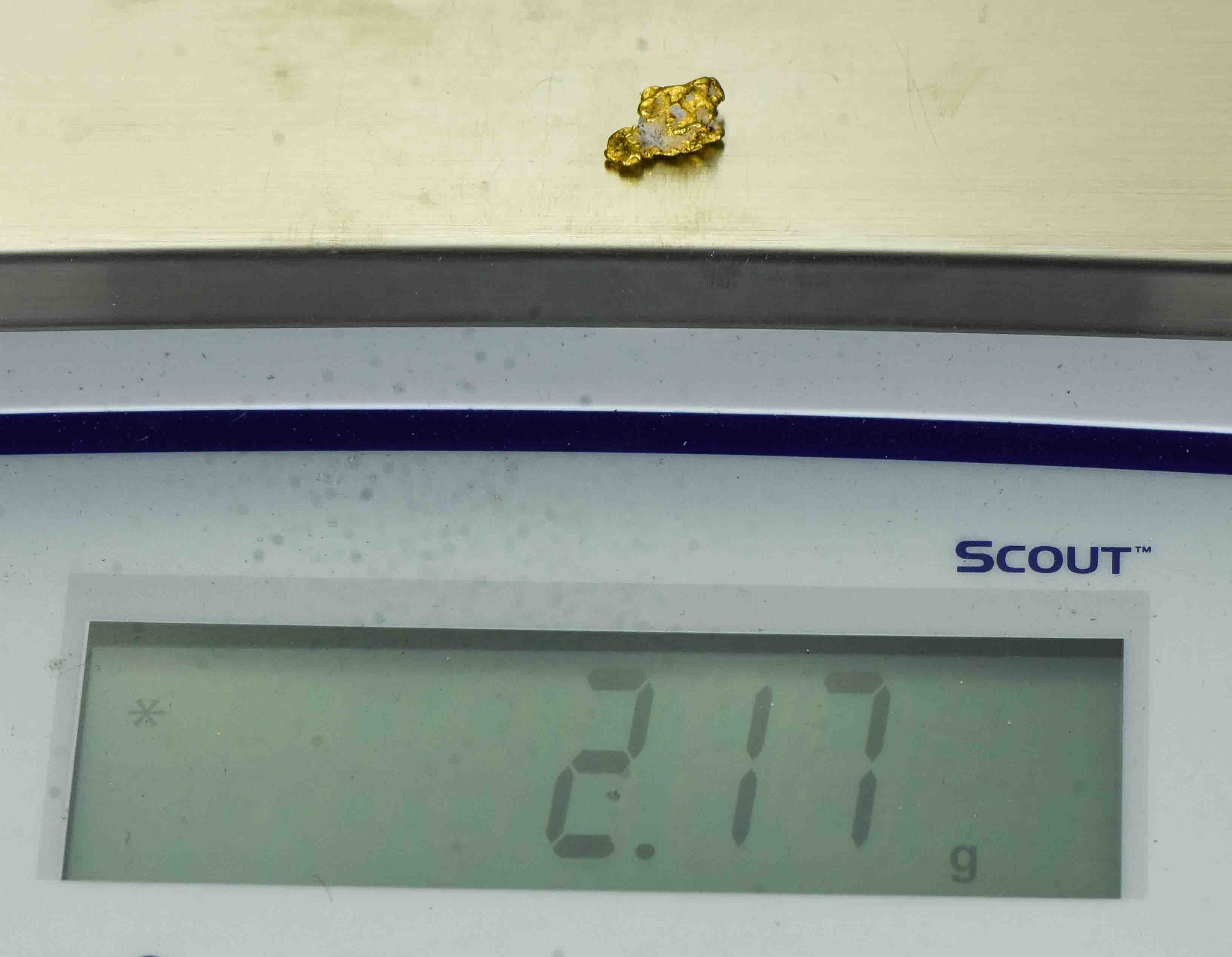 #27 Australian Natural Gold Nugget With Quartz Weighs 2.17 Grams.