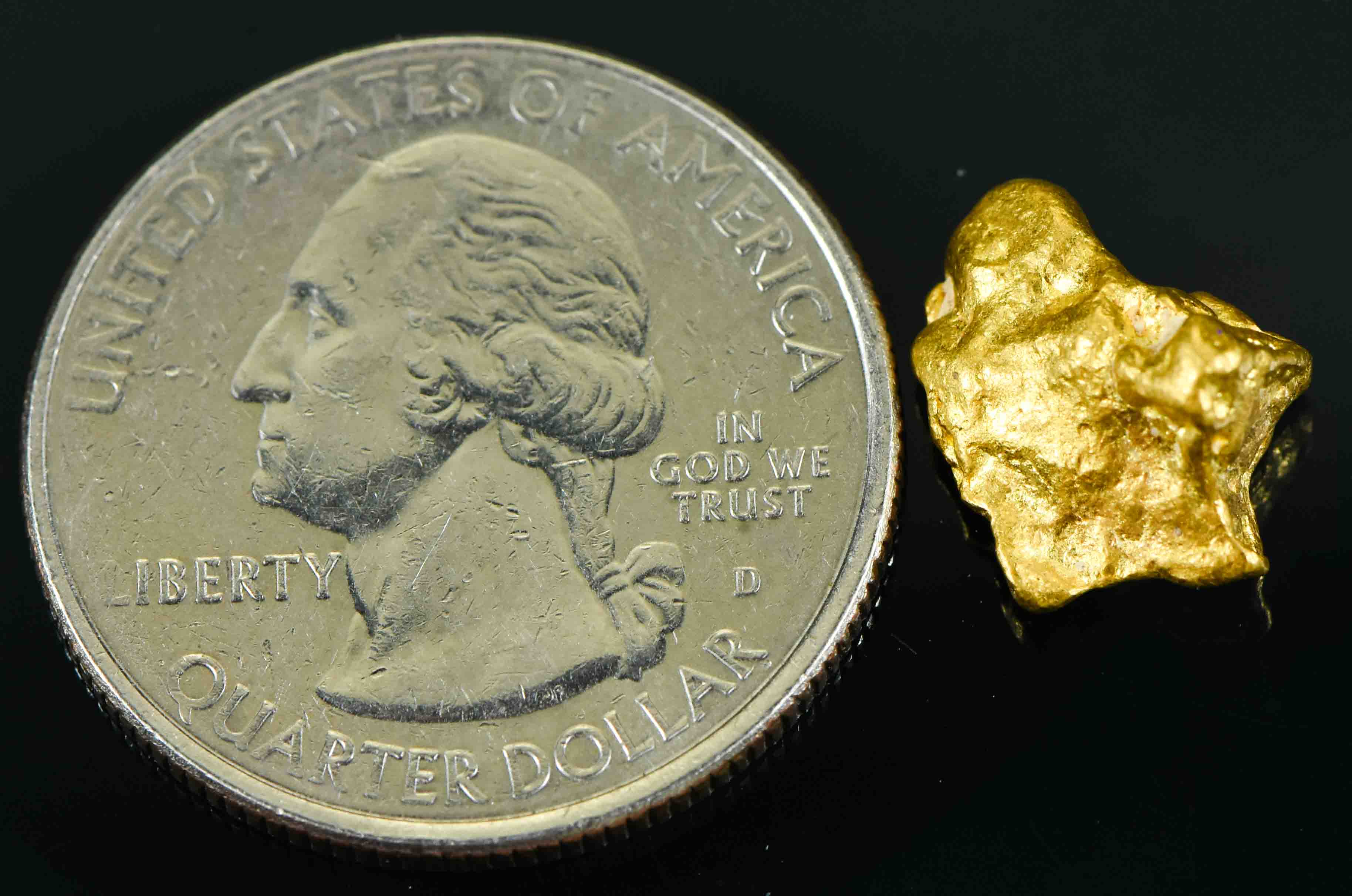 #28 Australian Natural Gold Nugget With Quartz Weighs 3.67 Grams.