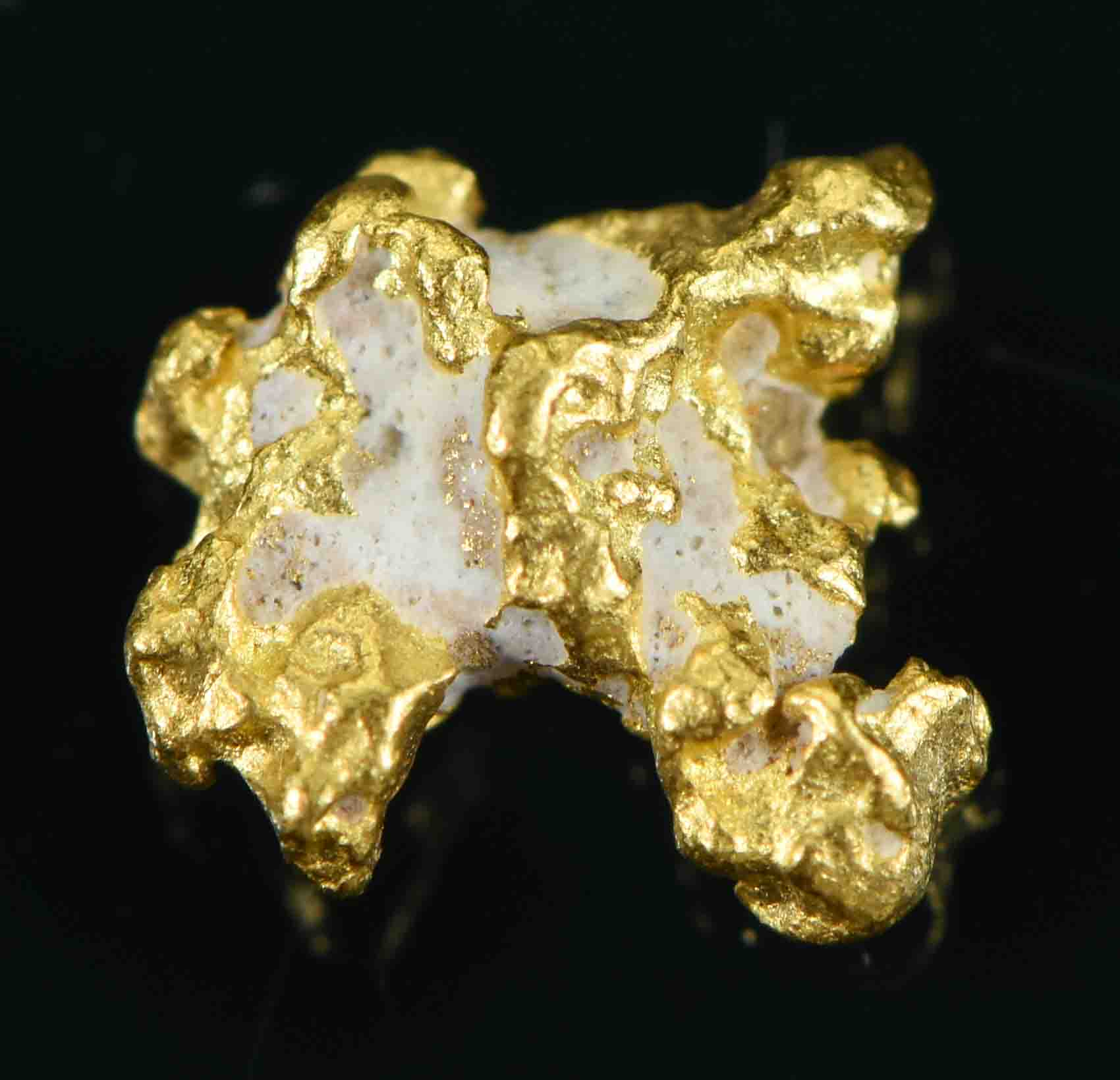 #29 Australian Natural Gold Nugget With Quartz Weighs .56 Grams.