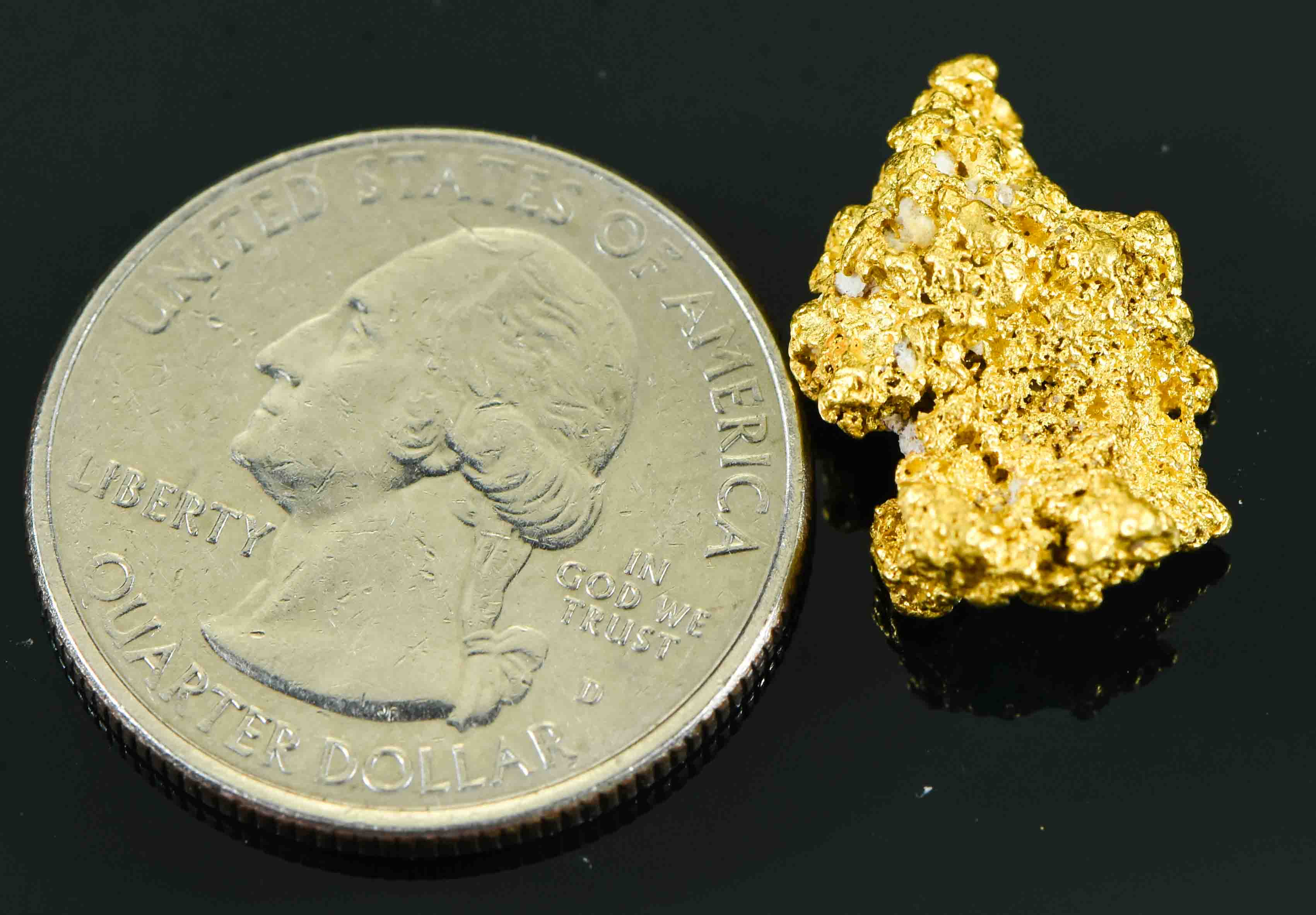 #32 Australian Natural Gold Nugget With Quartz Weighs 4.43 Grams.