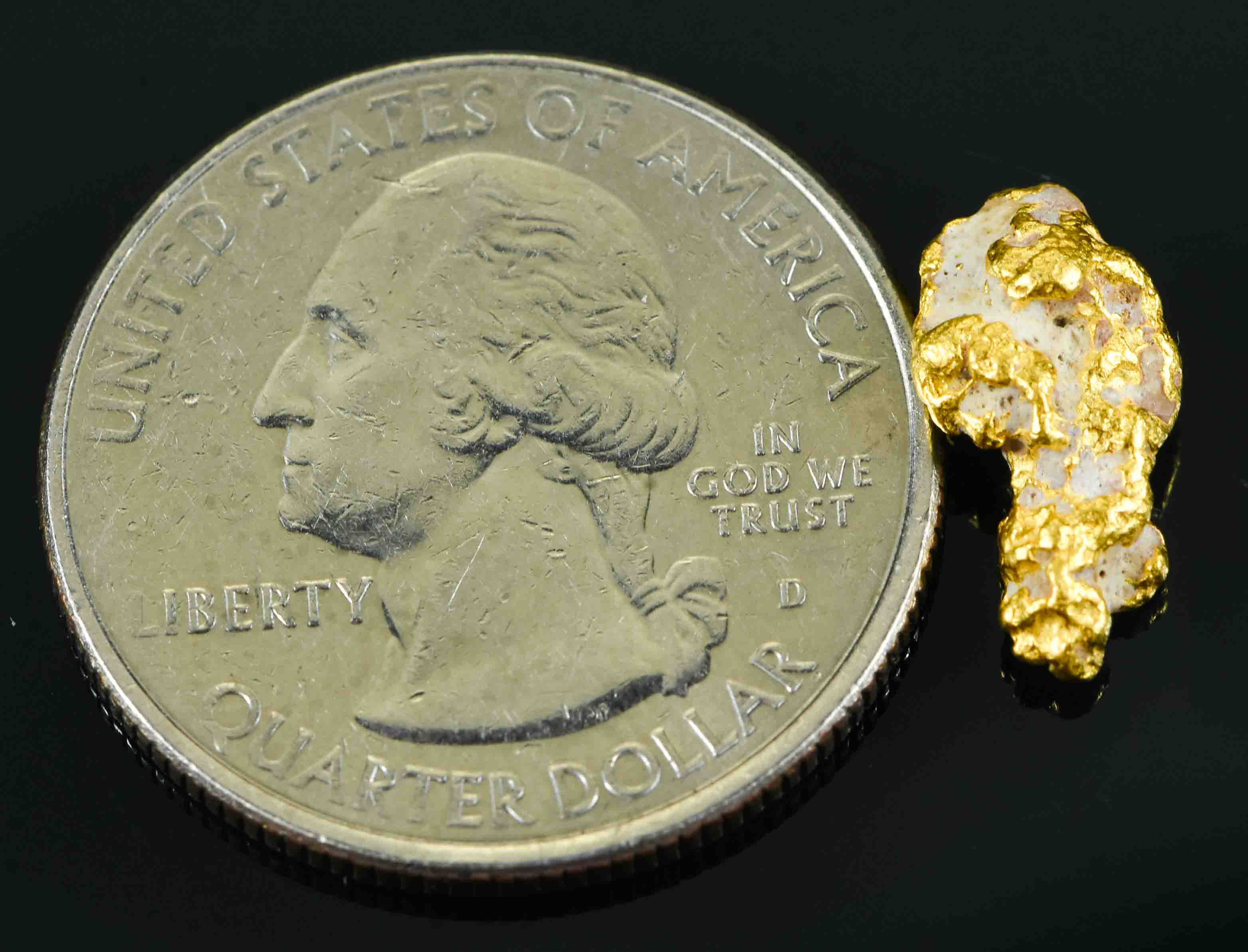 #35 Australian Natural Gold Nugget With Quartz Weighs 1.78 Grams.