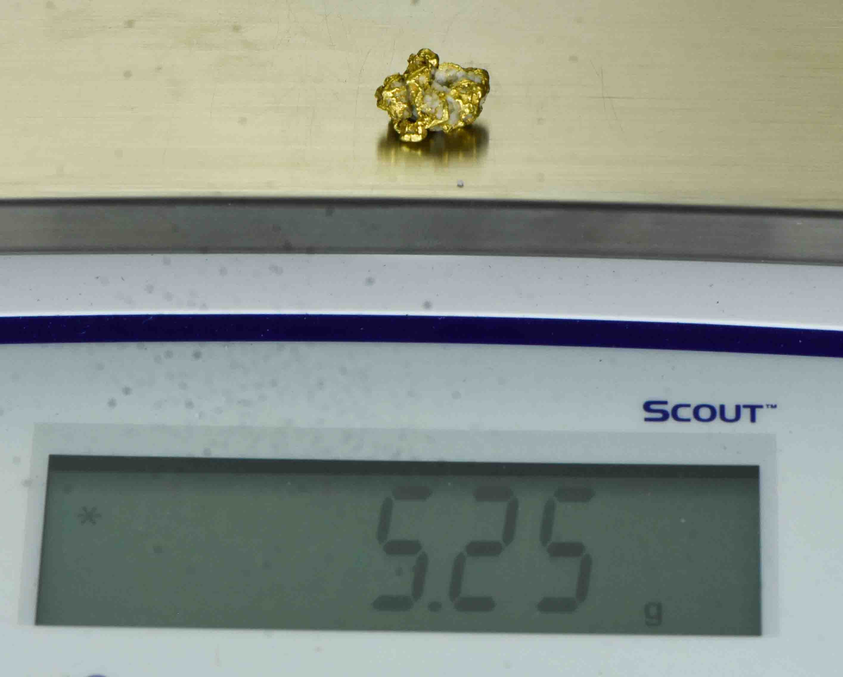 QN-102 "Alaskan BC Gold Nuggets with Quartz" Genuine 5.25 Grams