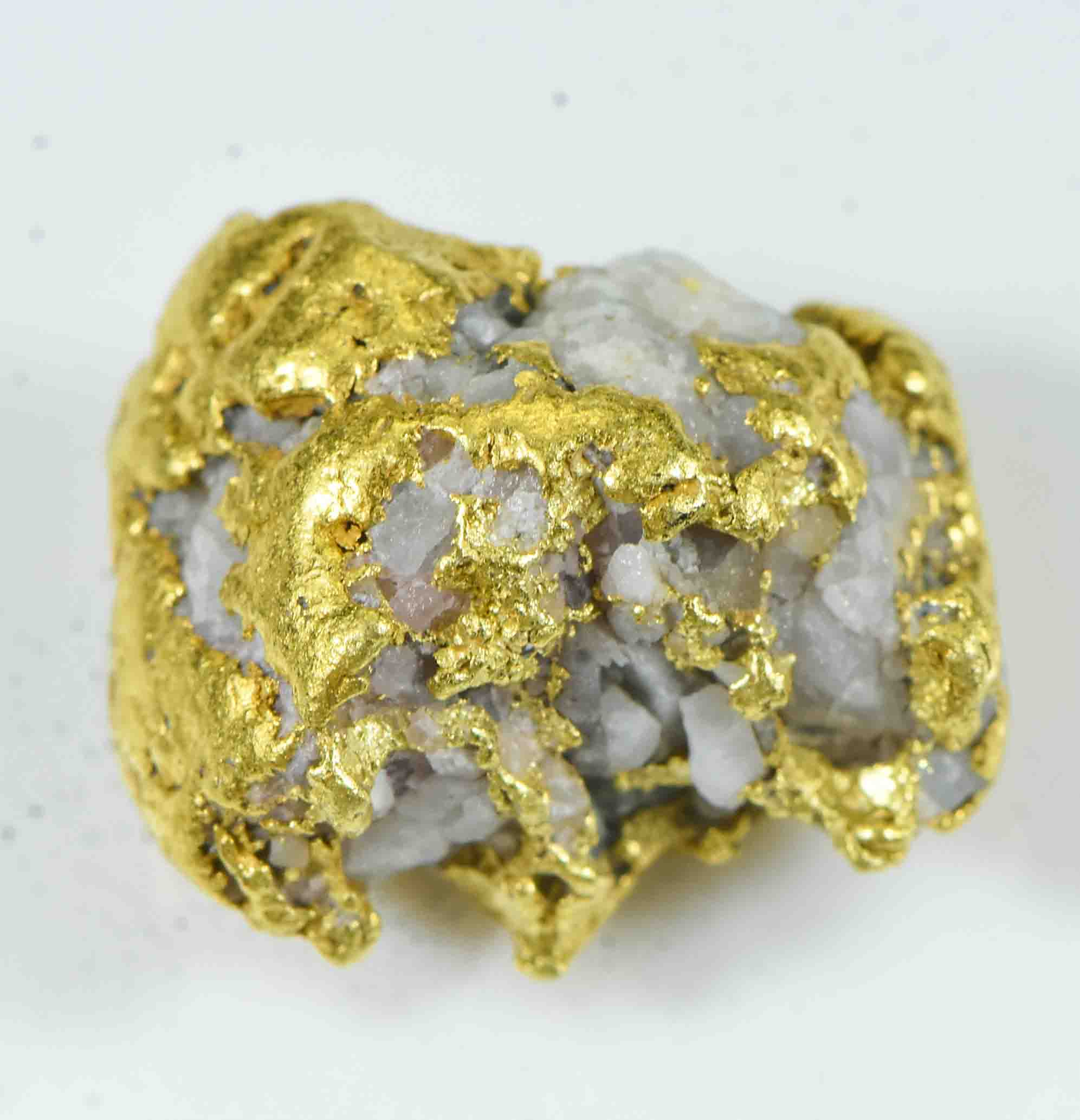 QN-112 "Alaskan BC Gold Nuggets with Quartz" Genuine 5.16 Grams