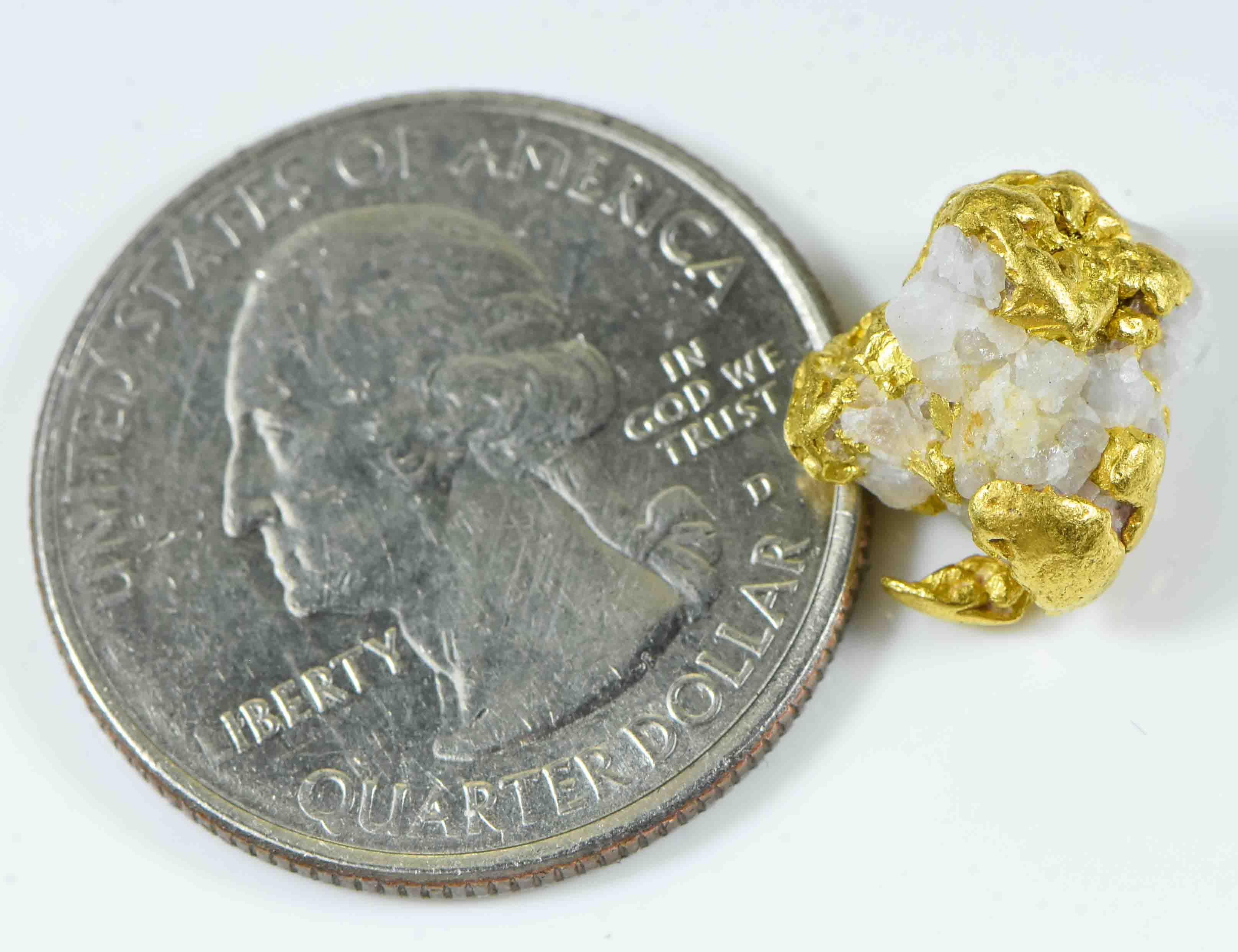 QN-120 "Alaskan BC Gold Nuggets with Quartz" Genuine 4.09 Grams