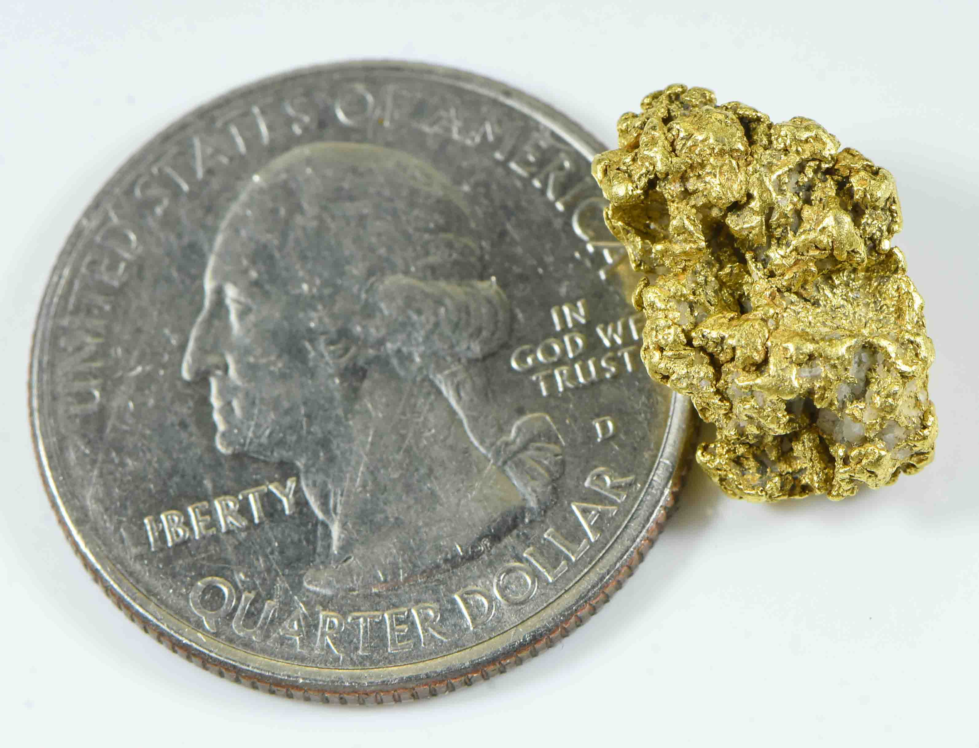 QN-126 "Alaskan BC Gold Nuggets with Quartz" Genuine 4.45 Grams