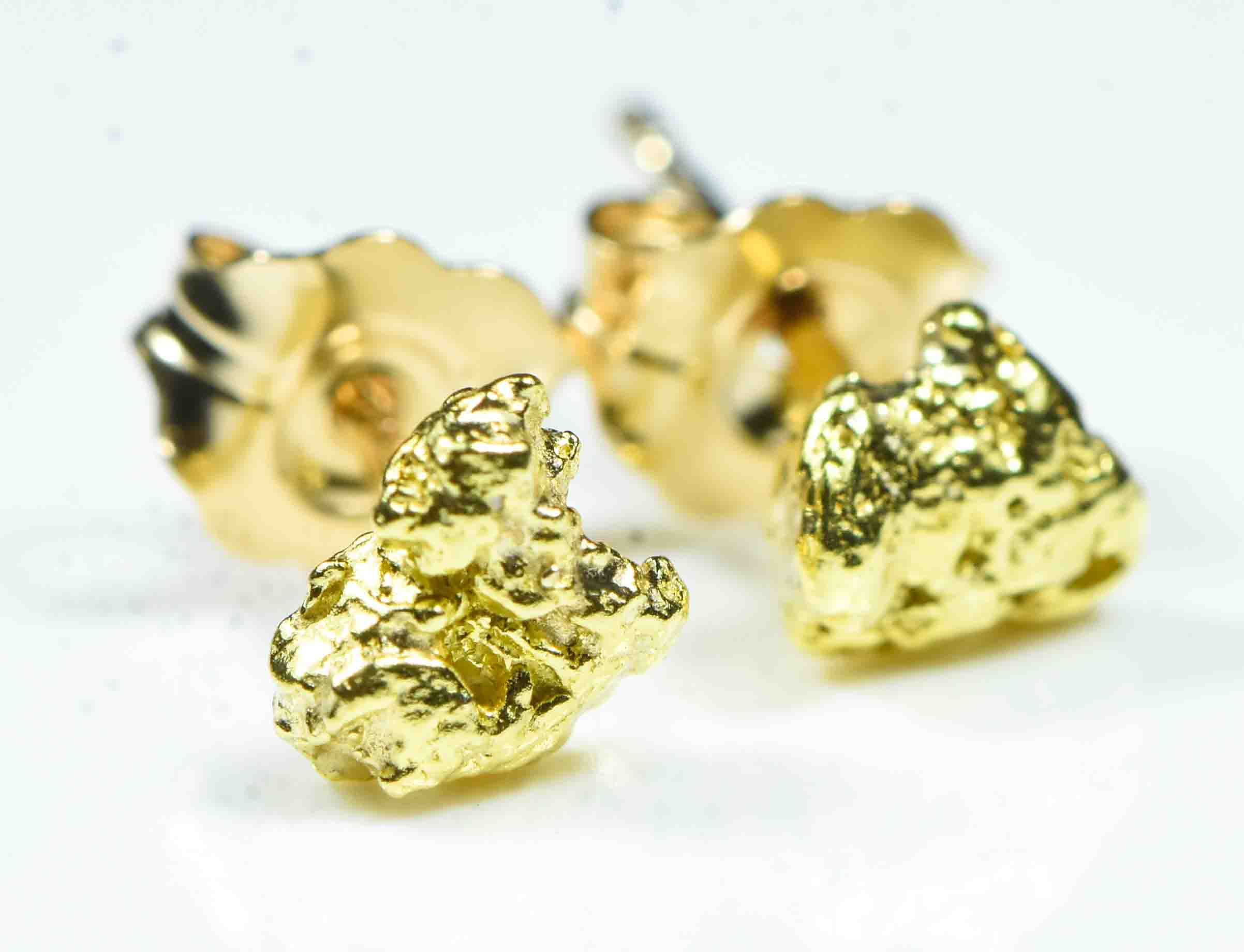 #577 Alaskan-Yukon BC Natural Gold Nugget Earrings 1.12 Grams