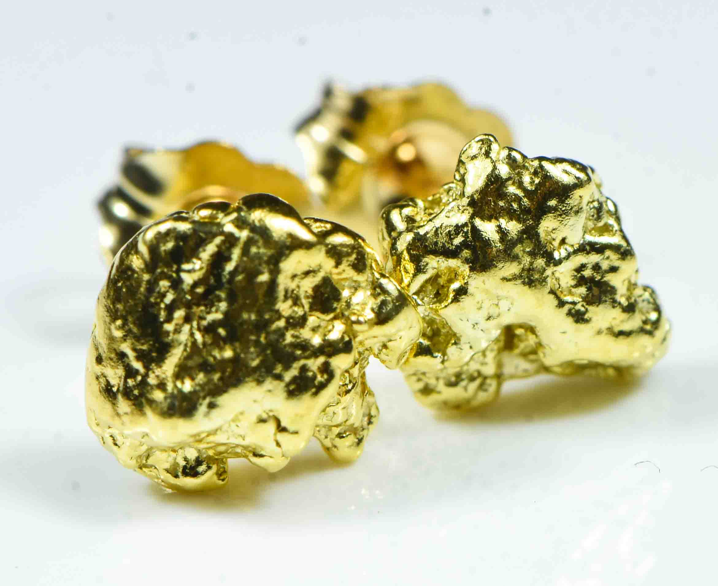 #578 Alaskan-Yukon BC Natural Gold Nugget Earrings 2.76 Grams