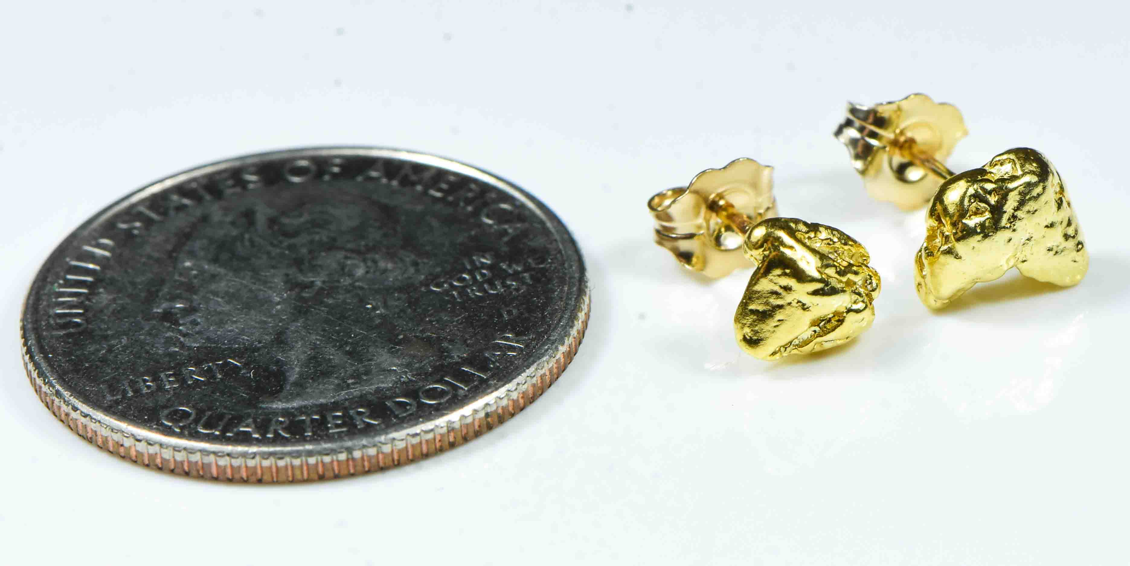 #584 Alaskan-Yukon BC Natural Gold Nugget Earrings 2.42 Grams