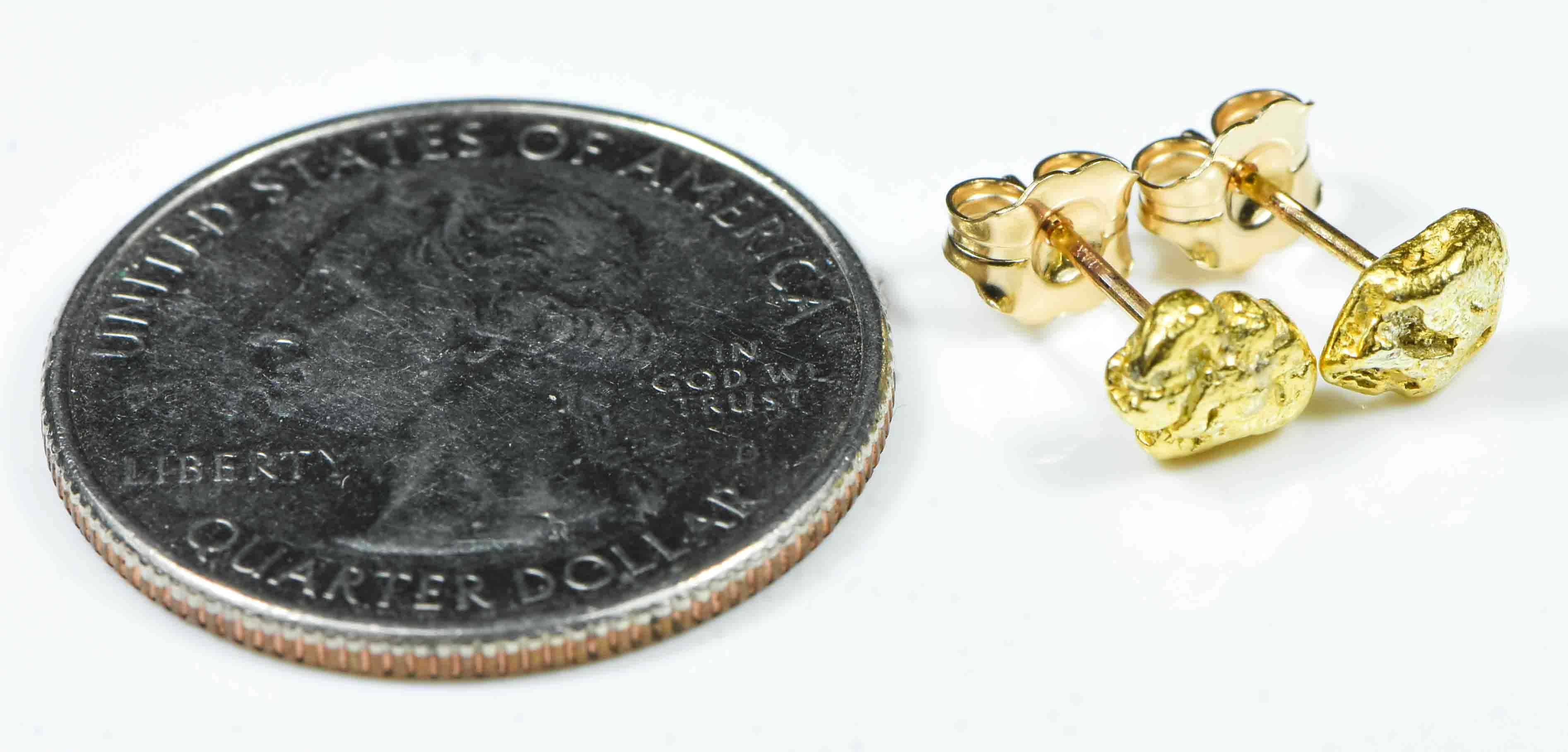 #585 Alaskan-Yukon BC Natural Gold Nugget Earrings 1.63 Grams